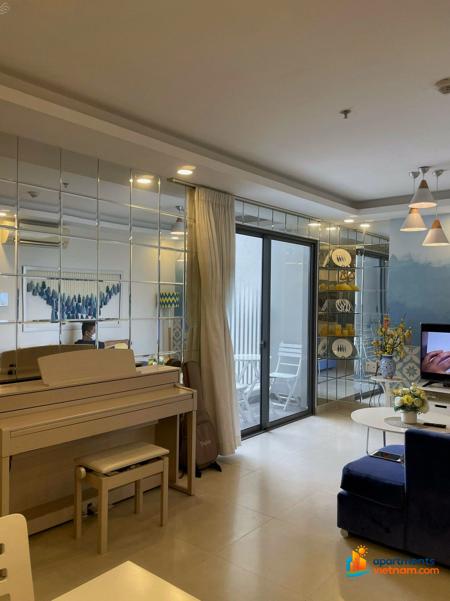Masteri Thao Dien 2 bedrooms for rent, price 17 million, beautiful sparkling river view***