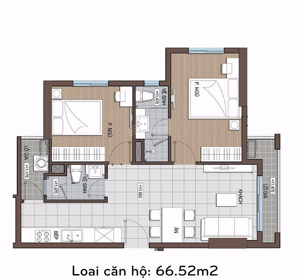 Conic Riverside apartment for rent, 2 bedrooms 1W, empty house, price 7 million/month***