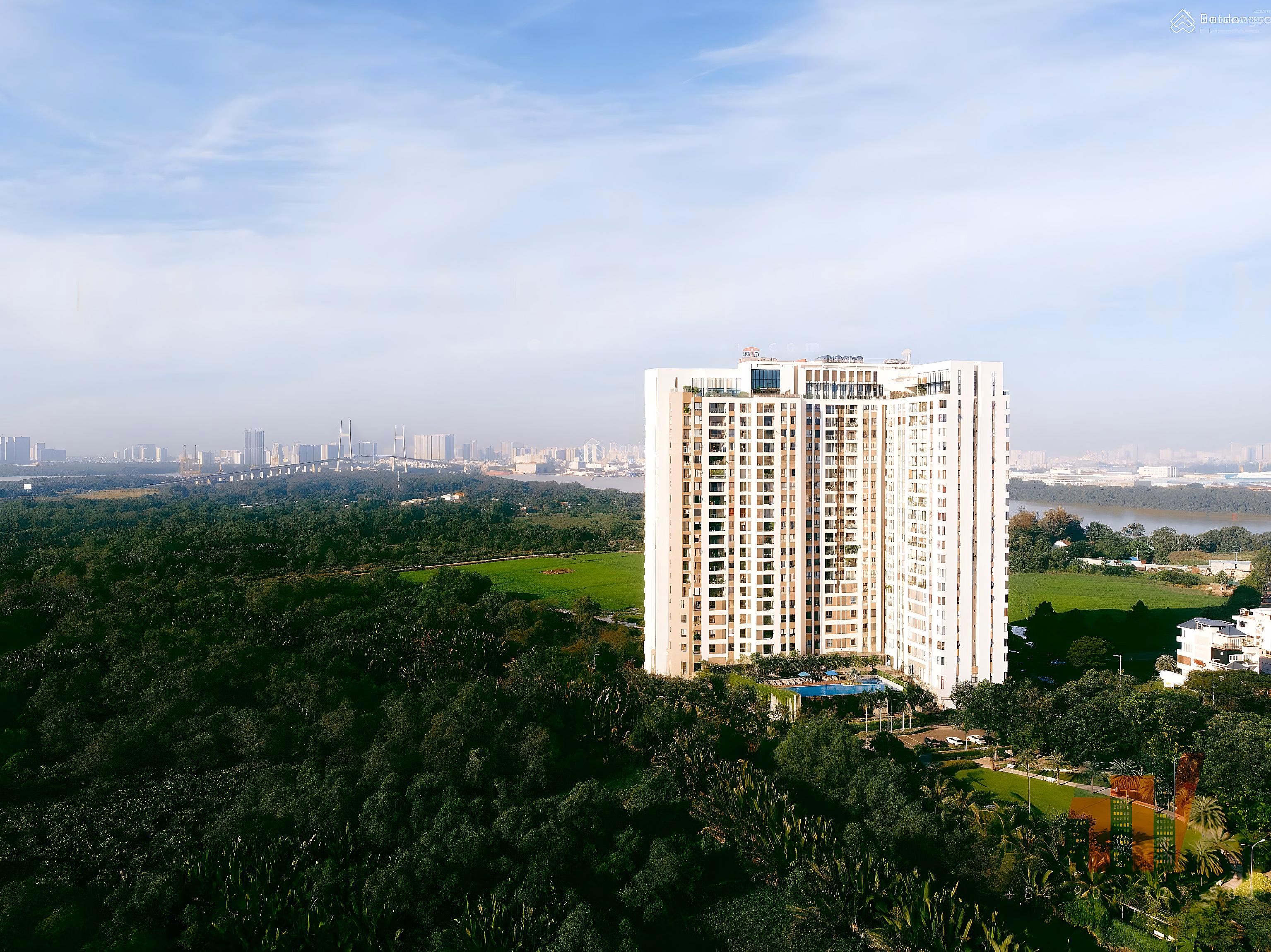 NTCB apartment for rent with 2 bedrooms and 2 bathrooms, river view and park, area 80m2, price 14 million/month