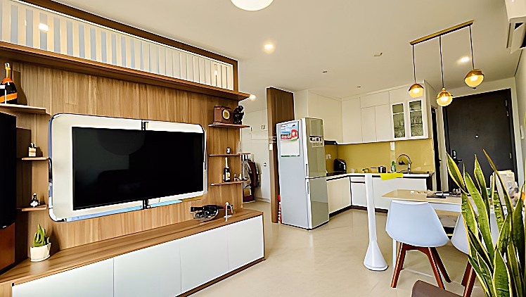 NTCB apartment for rent with 2 bedrooms and 2 bathrooms, river view and park, area 80m2, price 14 million/month