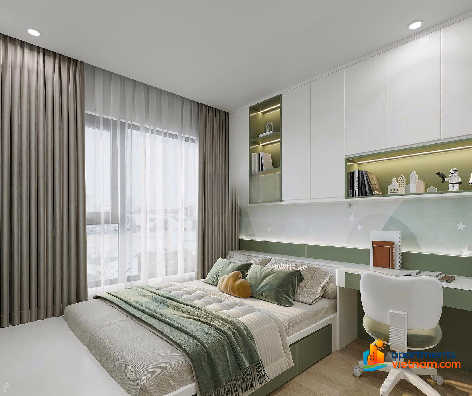 For Rent: 2BR Apartment at The Monarchy - High Floor, Sea View, 80m², 14.5 Million VND