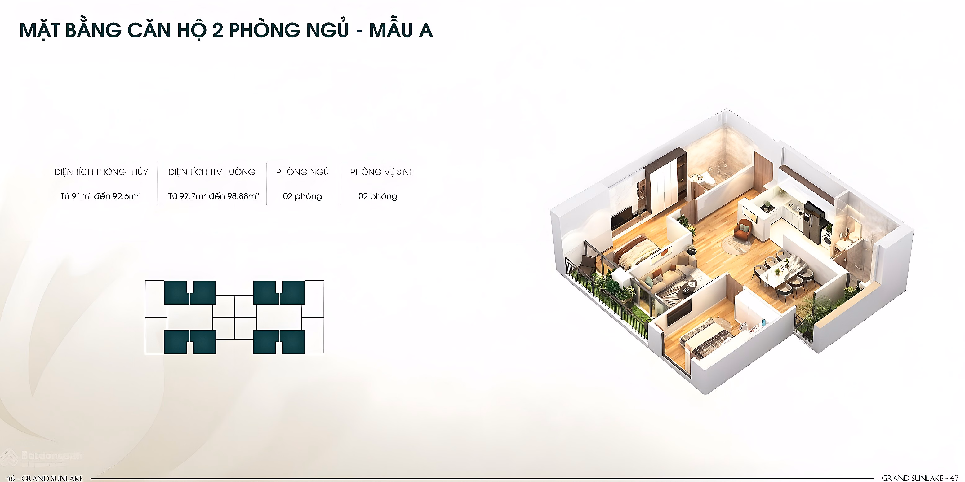 Due to work transfer, need to urgently sell apartment 2 bedrooms + 1 92m2 Grand Sunlake Van Quan, Ha Dong, city view