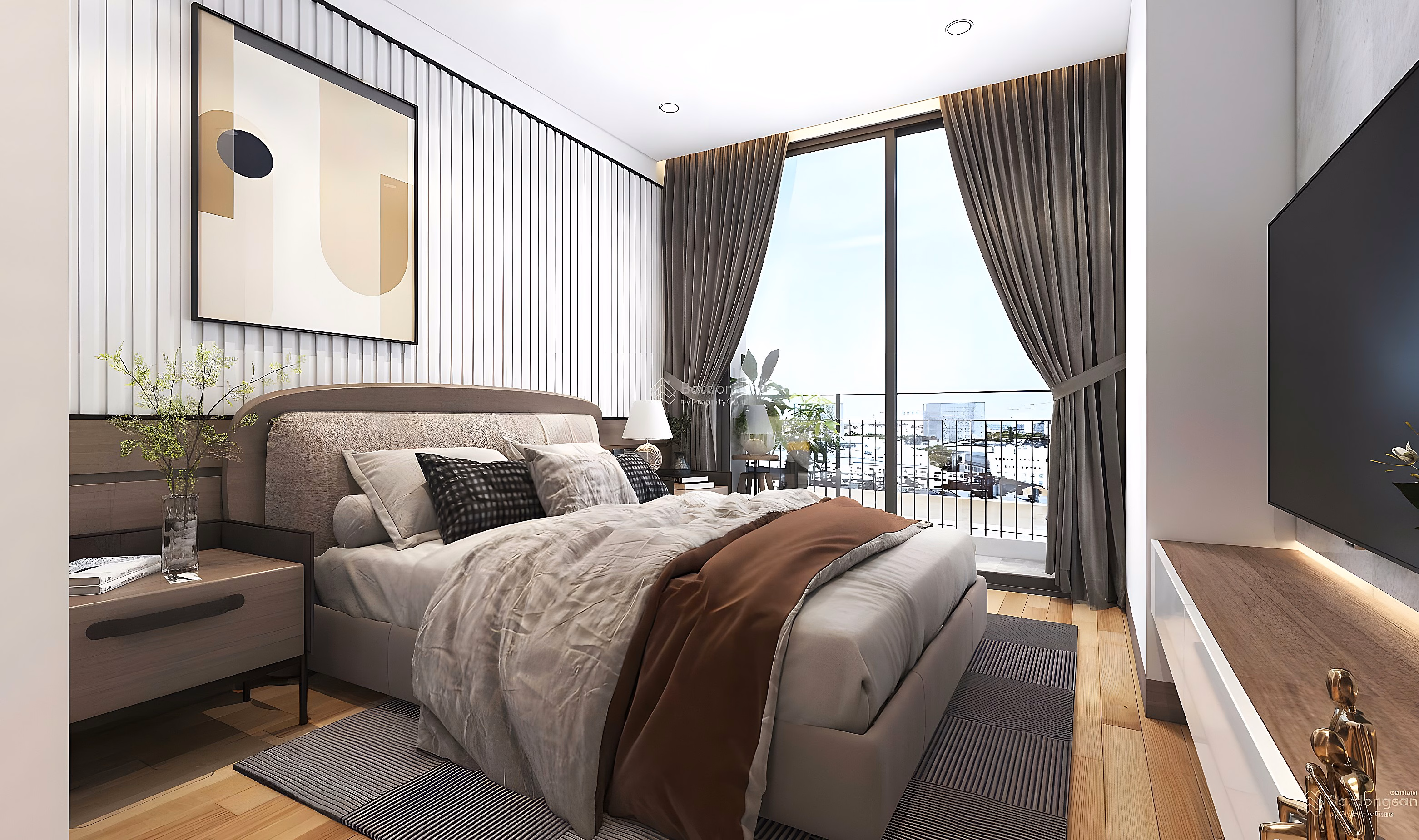 Due to work transfer, need to urgently sell apartment 2 bedrooms + 1 92m2 Grand Sunlake Van Quan, Ha Dong, city view