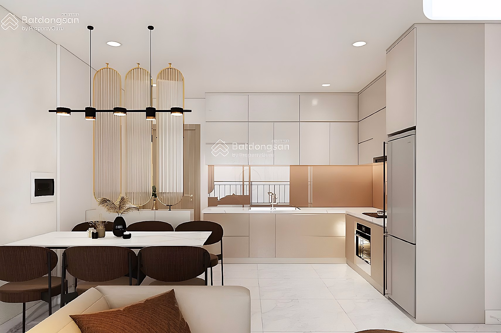 Newton Residence luxury apartment for rent, 100m2, 3 bedrooms, 2 bathrooms, fully furnished, price 23 million/month