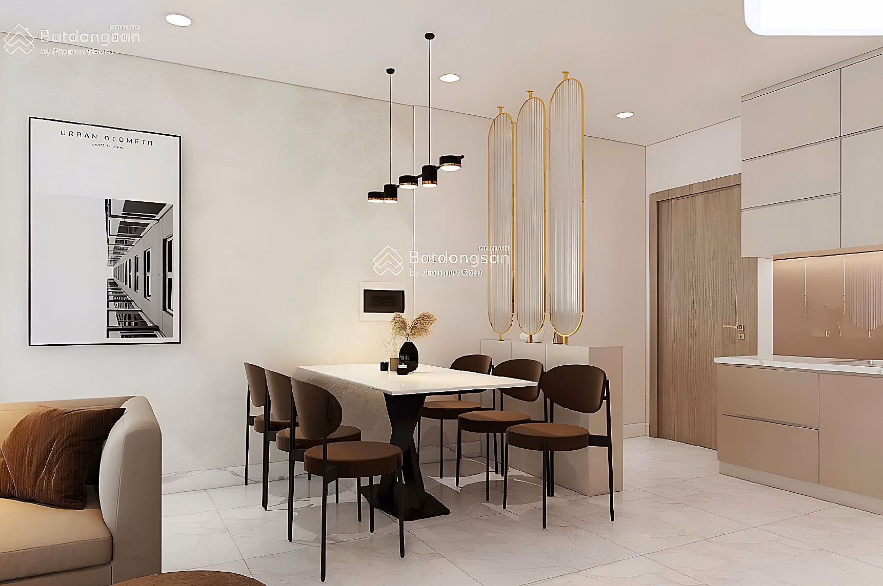 Newton Residence luxury apartment for rent, 100m2, 3 bedrooms, 2 bathrooms, fully furnished, price 23 million/month