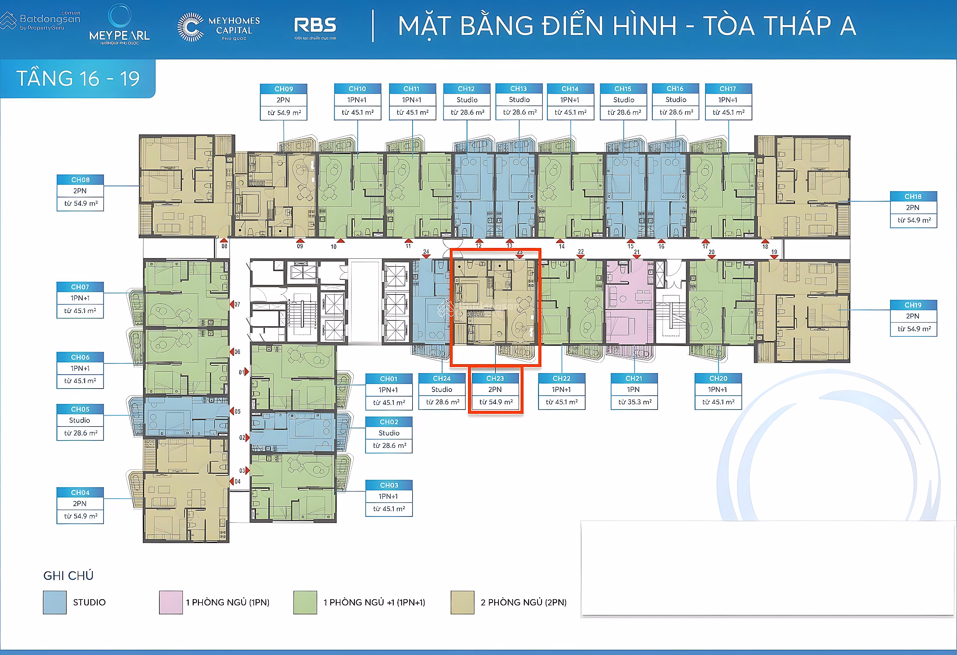 Only 1 apartment on the 18th floor, 2 bedrooms (diplomatic capacity). View directly to the sea as shown. Long-term ownership
