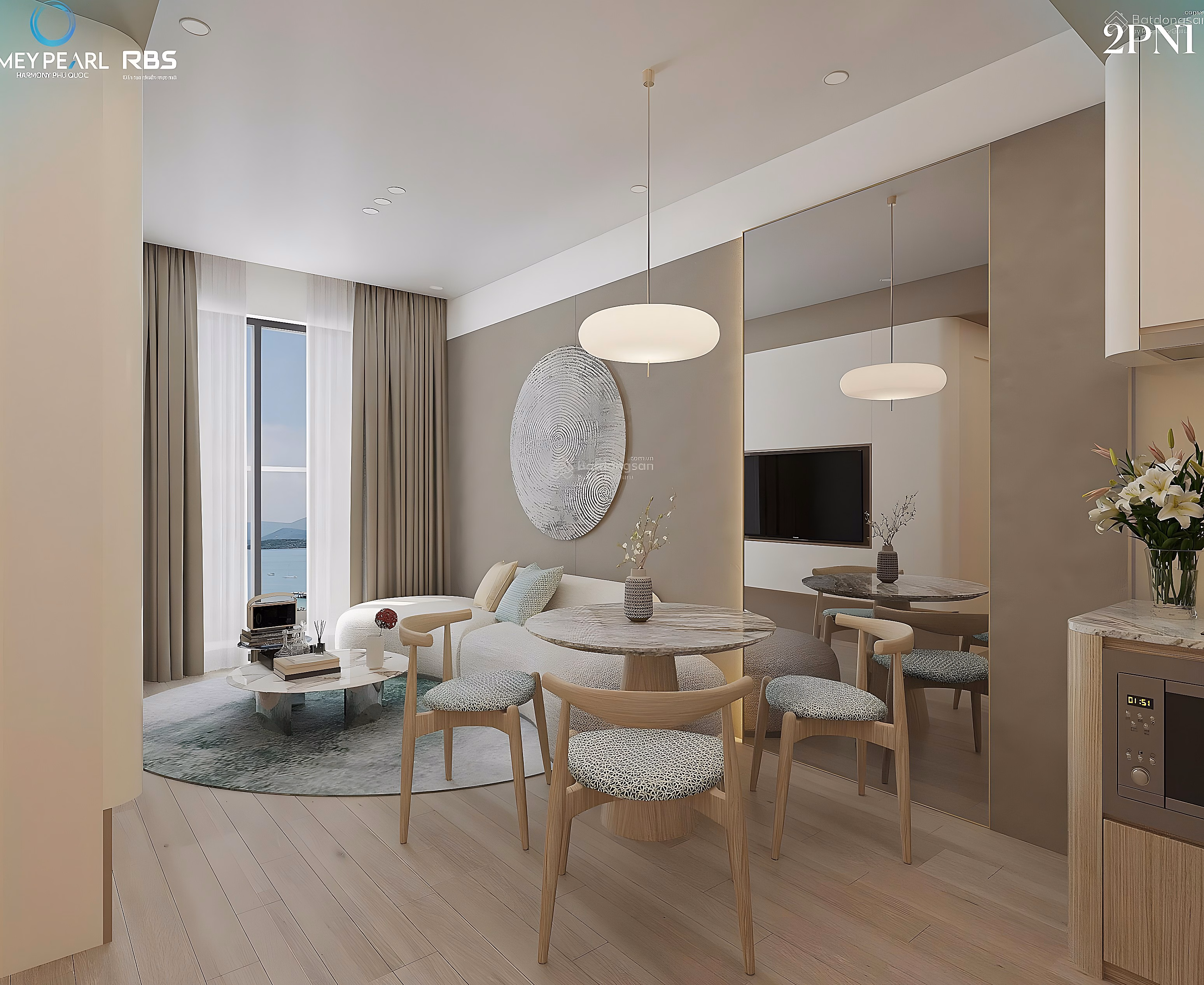 Only 1 apartment on the 18th floor, 2 bedrooms (diplomatic capacity). View directly to the sea as shown. Long-term ownership