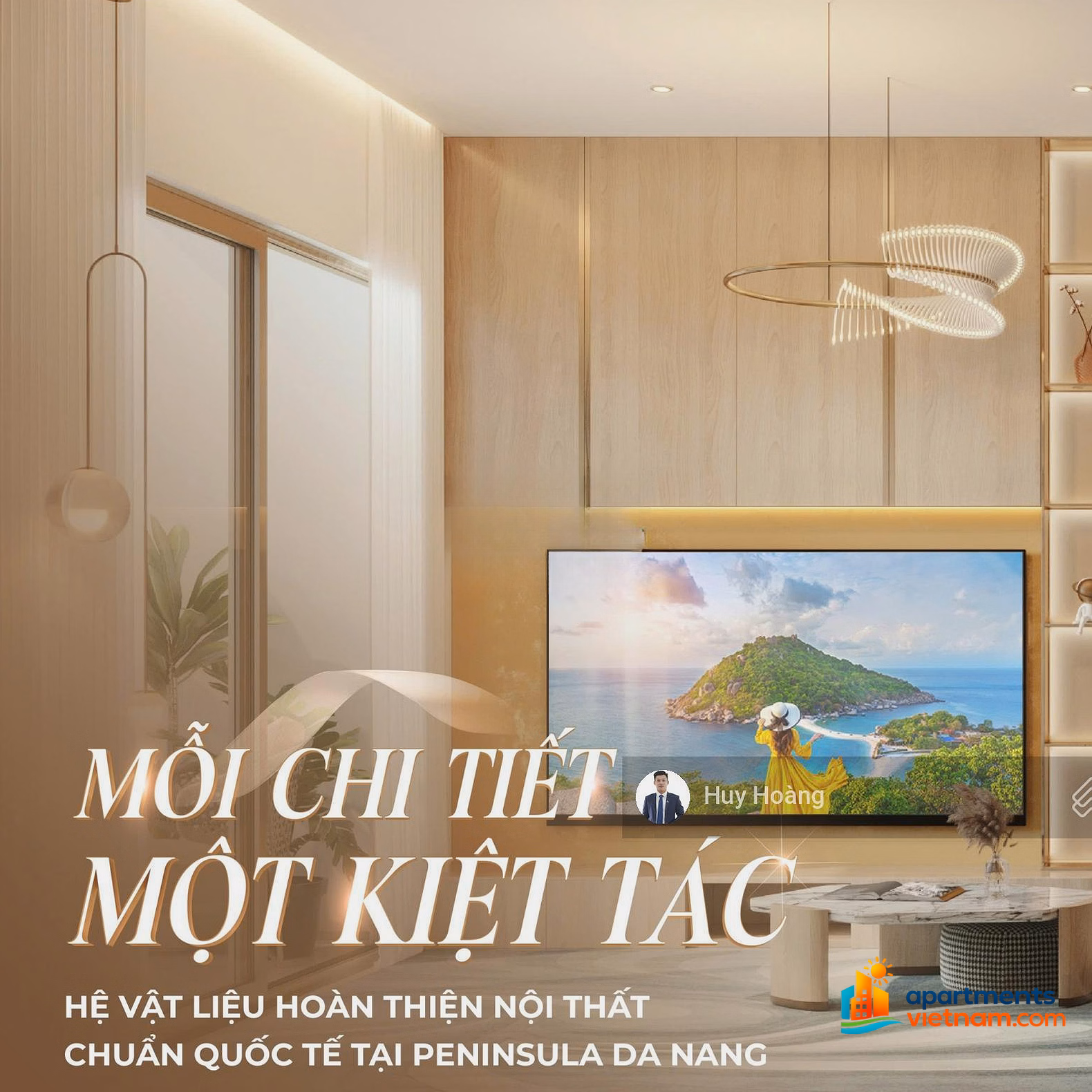 Peninsula Da Nang 1-bedroom apartment - super profitable commercial investment along the Han River