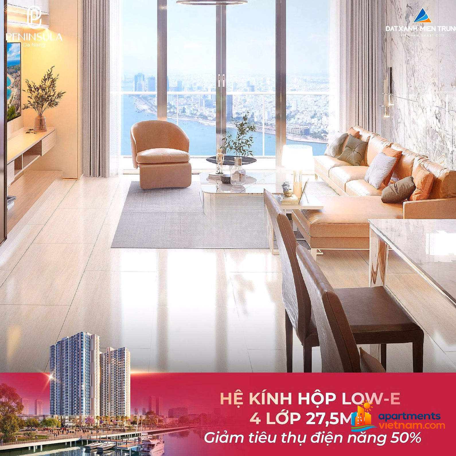HOT! FROM ONLY 58 MILLION/M2 - OWN AN APARTMENT WITH DIRECT VIEW OF HAN RIVER PENINSULA. DISCOUNT UP TO 18%