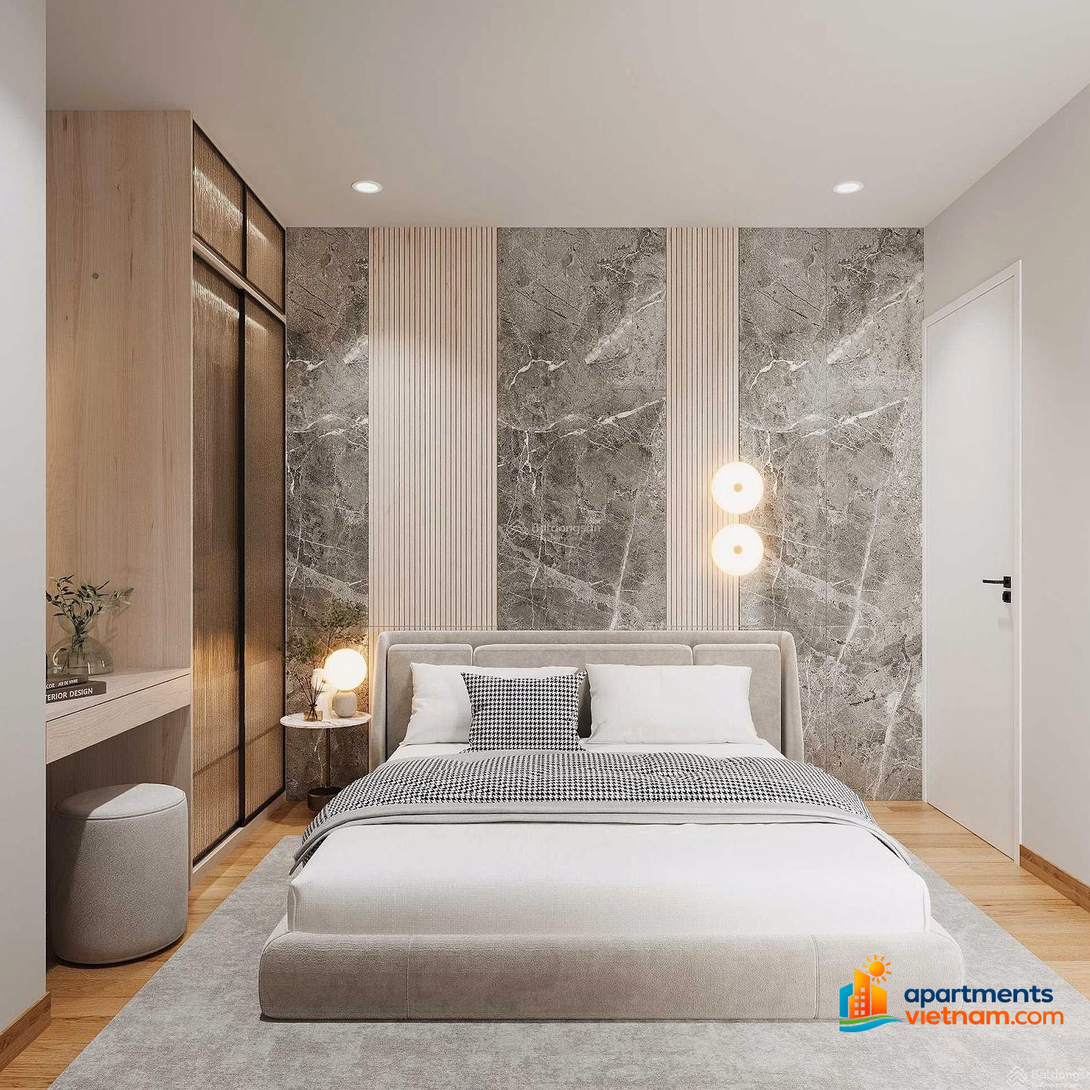 2 bedroom corner apartment for rent, fully furnished, Han river view, newly handed over by SAM Towers