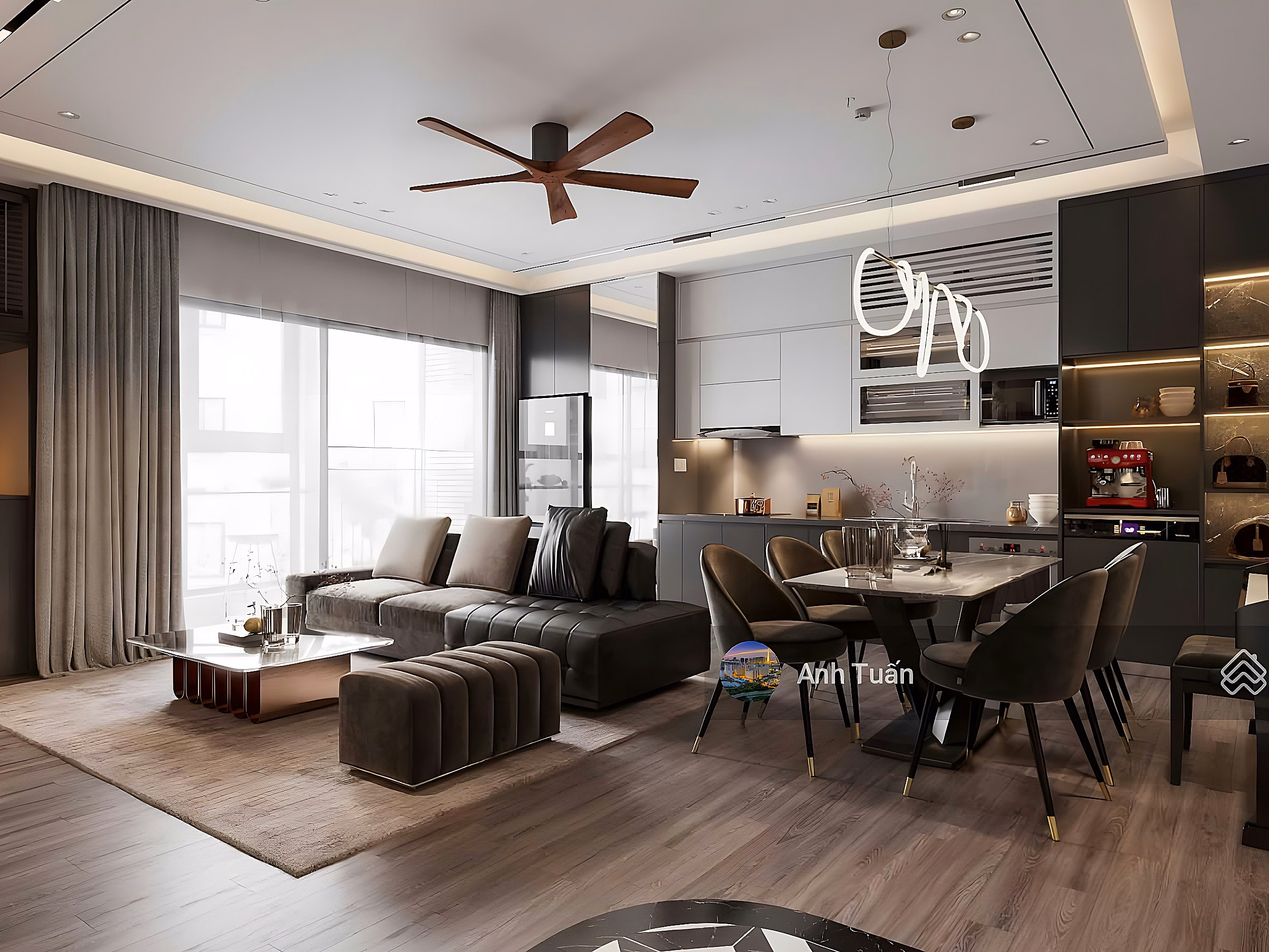Apartment for sale in The Manor, Binh Thanh, area 68m2, 2 bedrooms, 1 bathroom, price: 7.4 billion