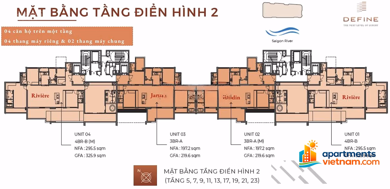Selling price: 41.9 billion to own a large 3-bedroom sky villa, area 324.7m2, swimming pool + garden***