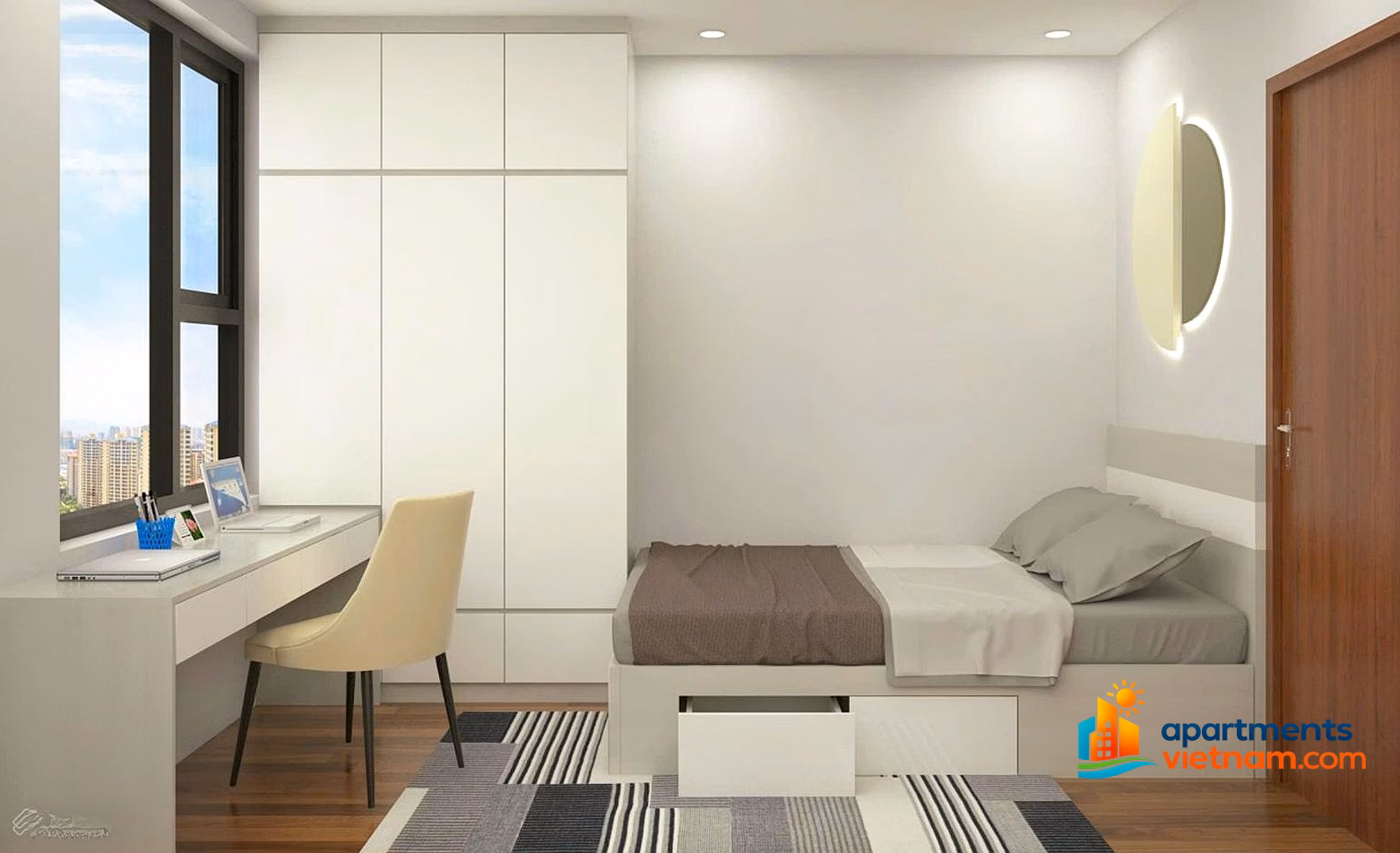 Selling Eurowindow River Park apartment building 63m2, 2 bedrooms, 2 bathrooms, fully furnished, river view, Southeast***