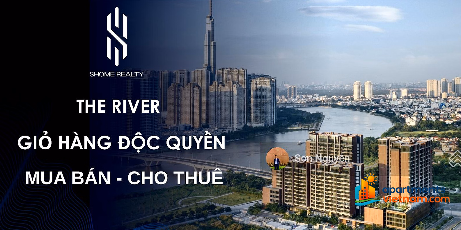 The River Thu Thiem shopping cart for rent, 1 bedroom price 22 million, 2 bedroom price 27 million, 3 bedroom price from 48 million, 4 bedroom price 85 million
