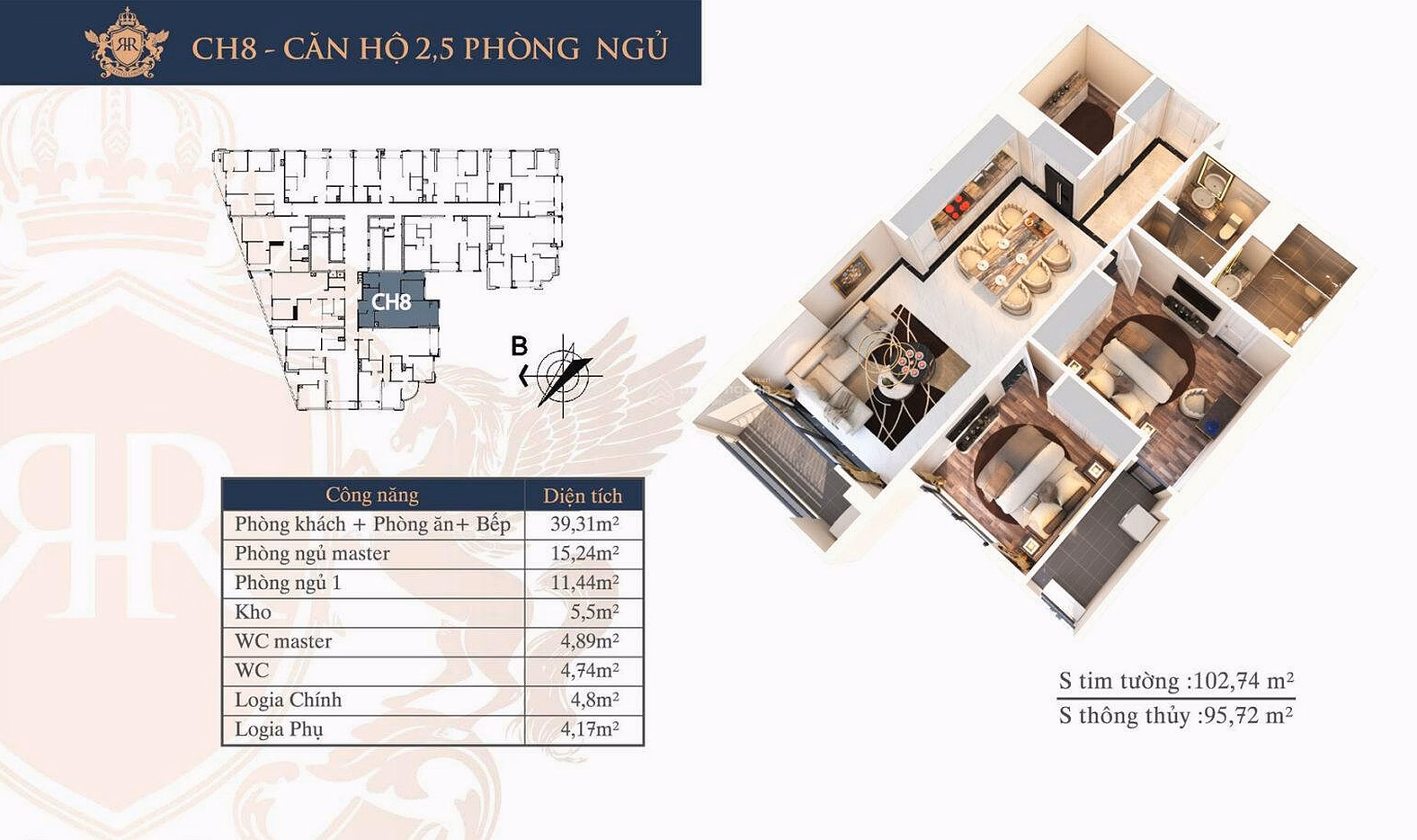 Urgent sale of 3-bedroom corner apartment - 111.4m2 in Hateco Laroma building, Lang Pagoda, fully furnished, long-term registration available