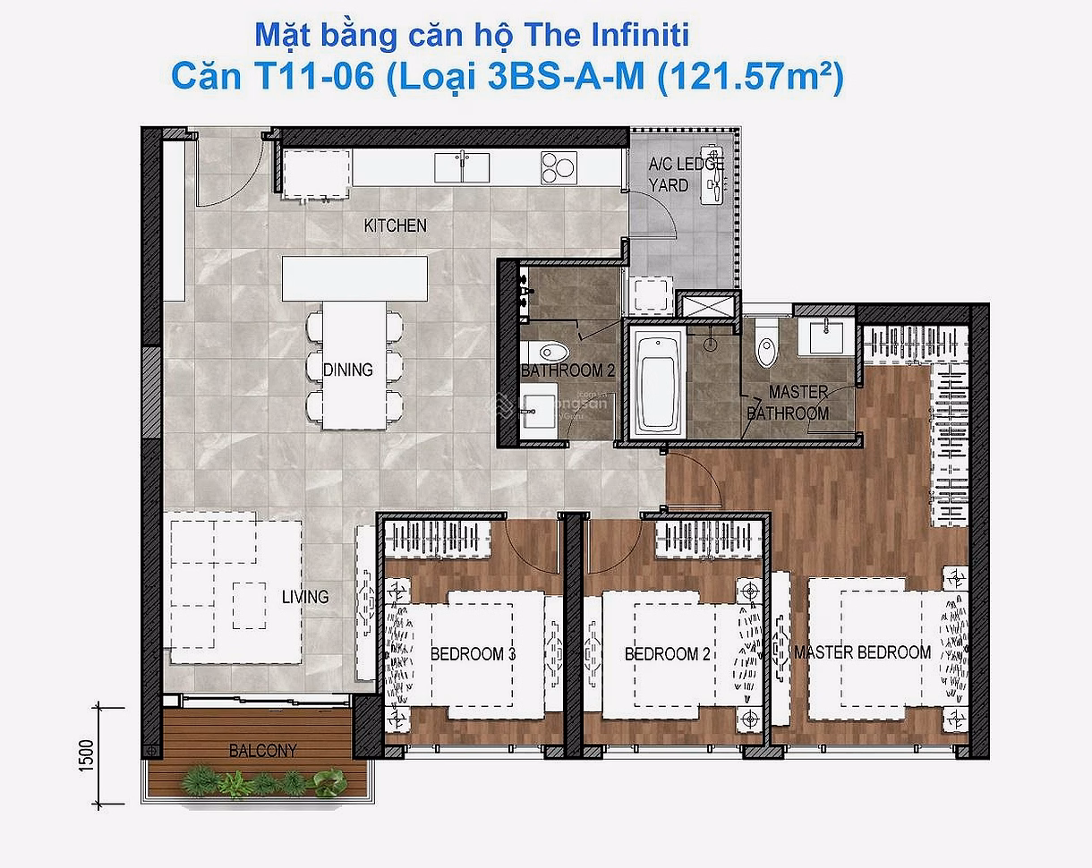 Infiniti 3 bedrooms right on the river, panoramic view of Phu My Hung, very good price 11.7 billion