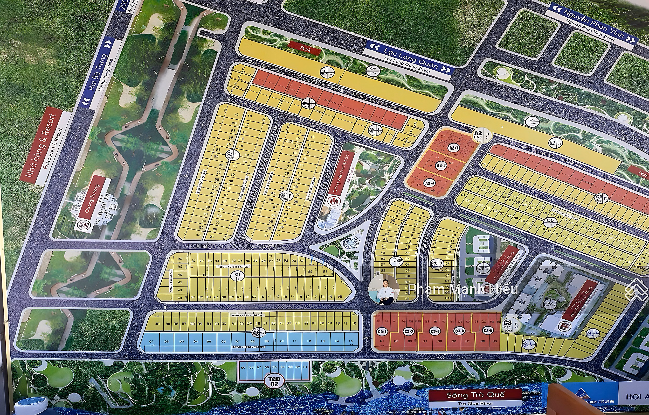 The owner is selling a corner lot with 3 unique facades, super vip, next to the river, close to the An Bang beach, Cam An, Hoi An