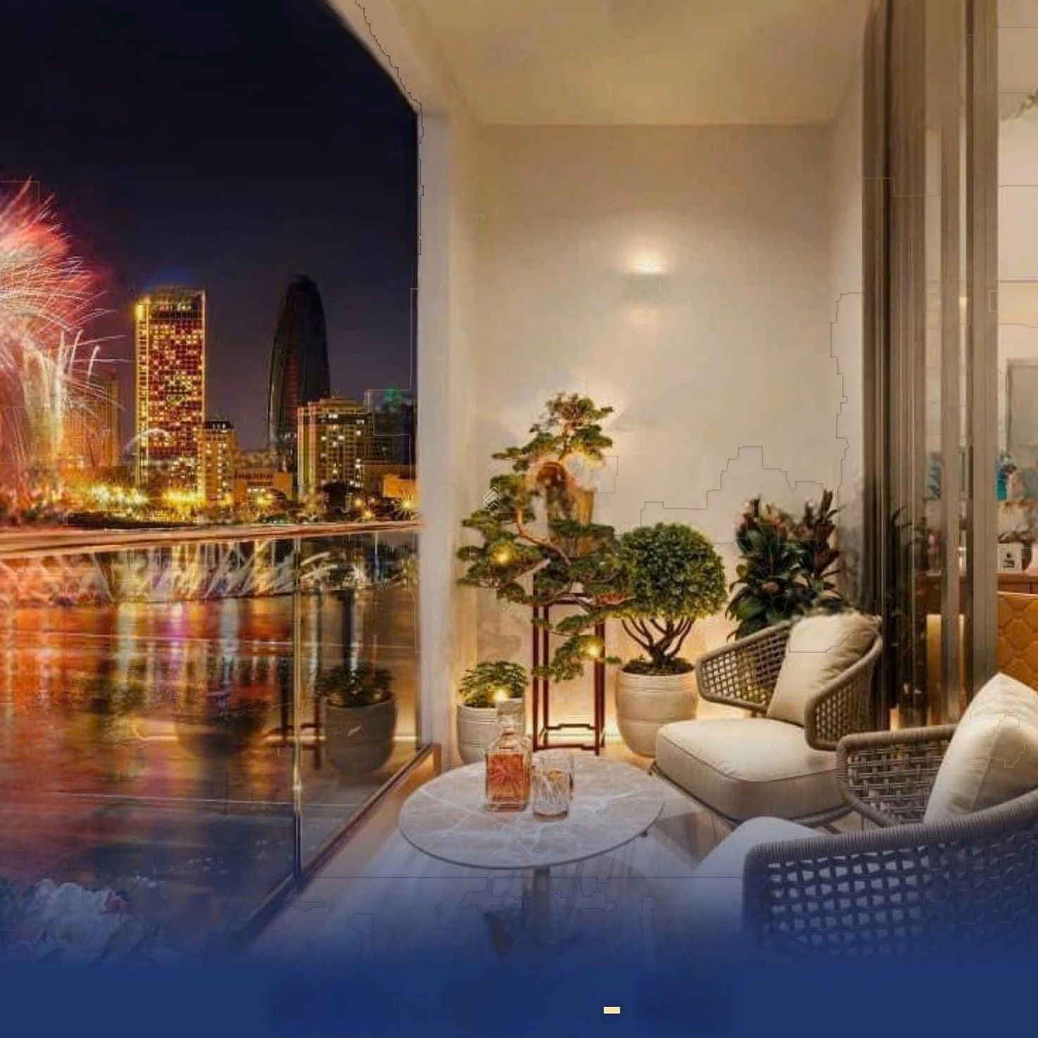 It is rare to find a 2-bedroom apartment with a view of the Han River and fireworks display at the Peninsula Da Nang project