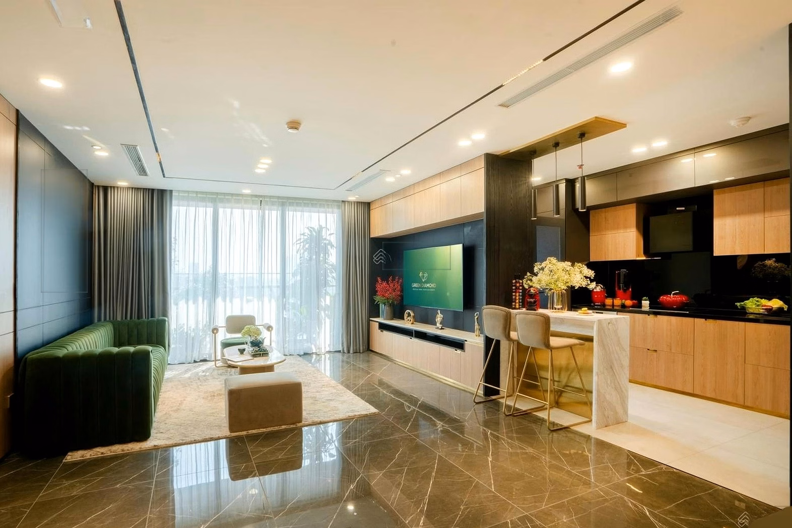 Apartment fund for transfer from 1-2-3-4 rooms | Continuously updated red books available at Green Diamond 93 Lang Ha