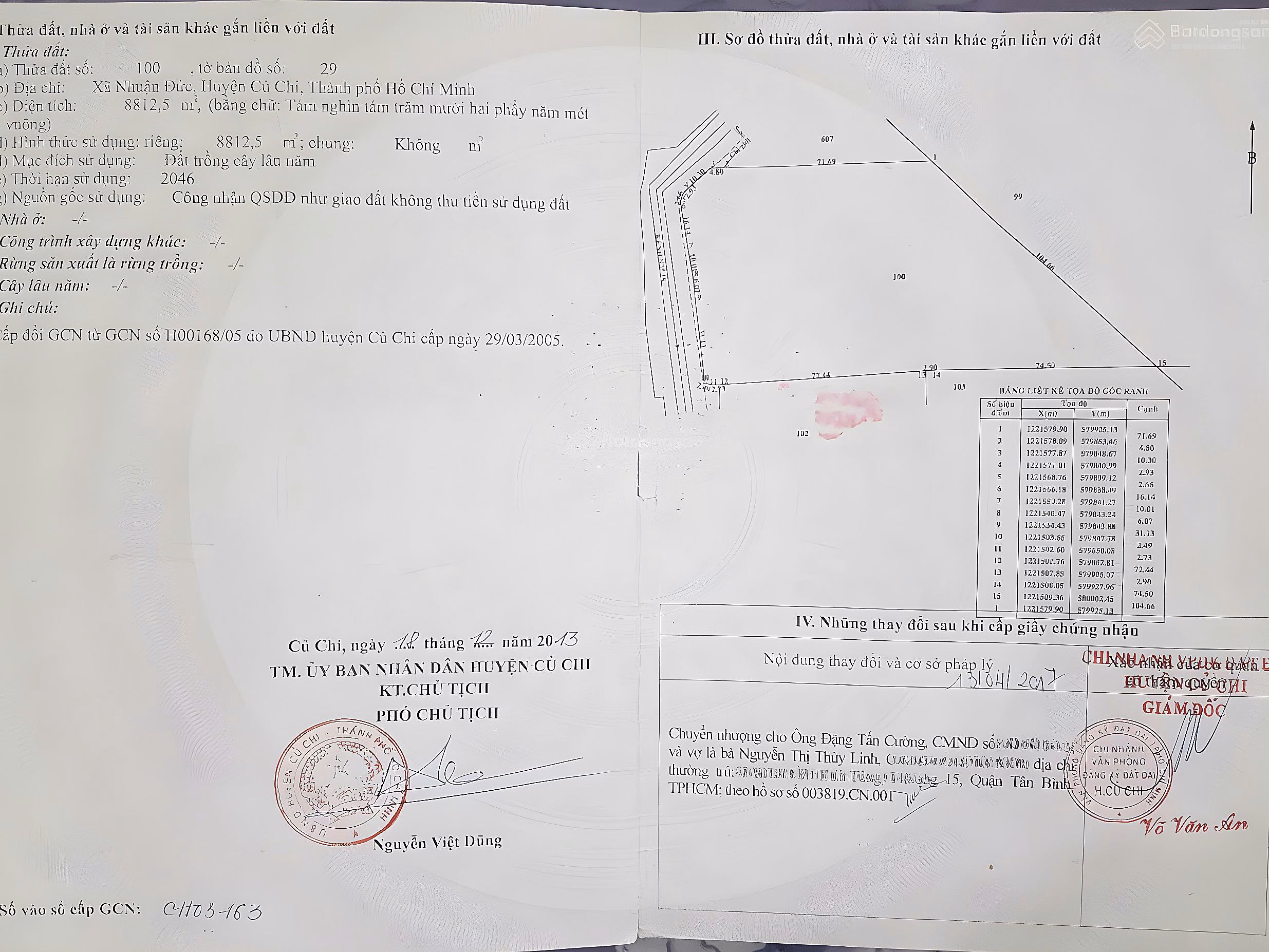 Large land sale 2MT Nhuan Duc Cu Chi | 8,812m² | have residential land | Good price