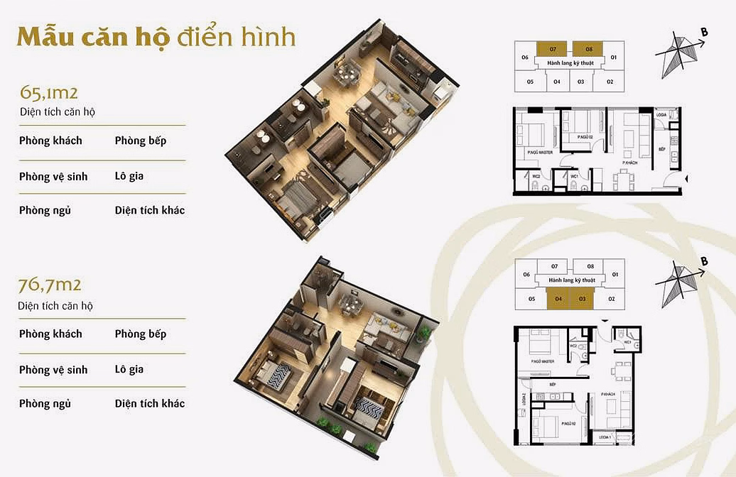 Owner sells luxury apartment 2 bedrooms - 65m2 with beautiful view at The Terra Hao Nam, fully furnished, move in immediately
