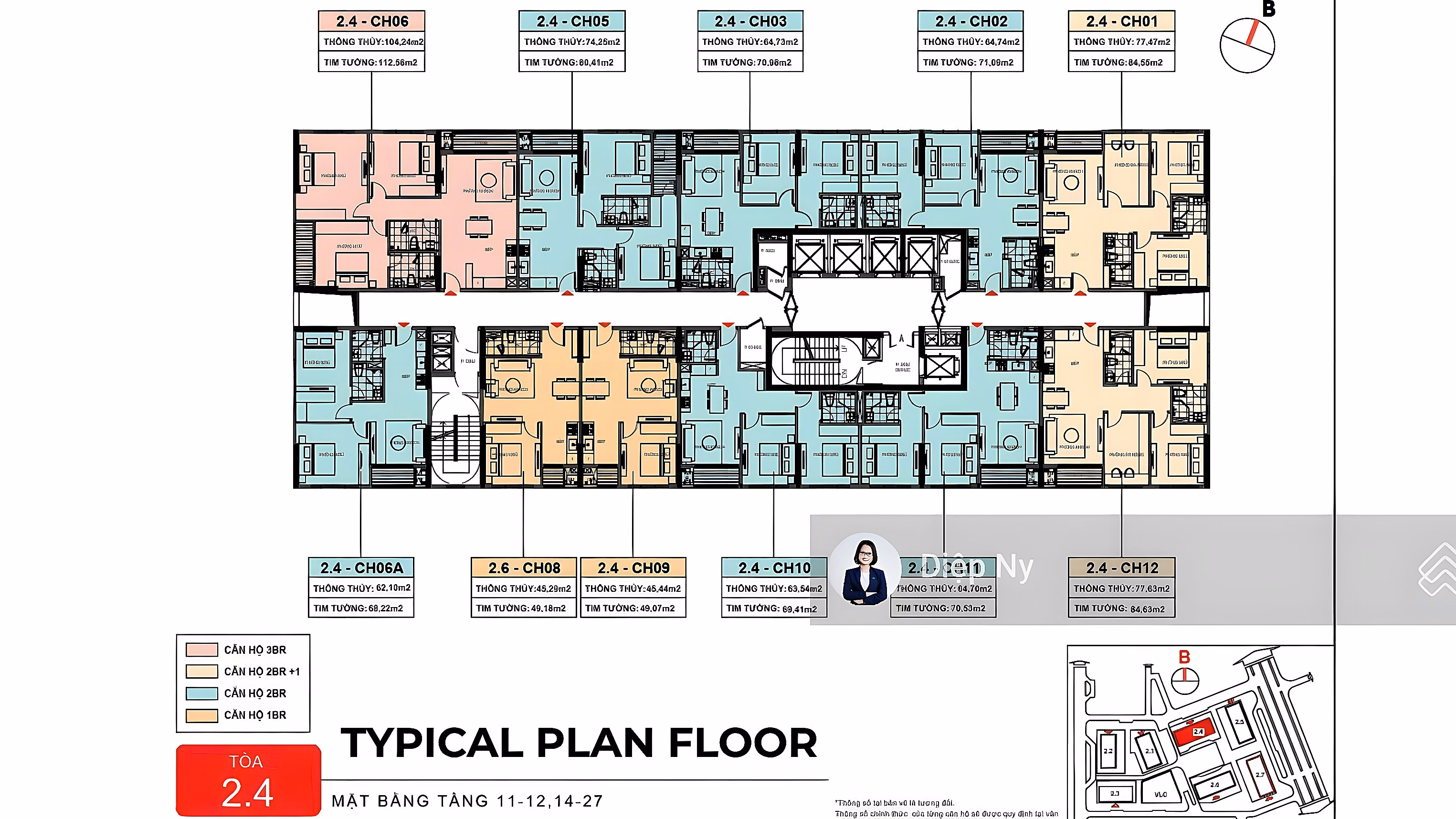 Super hot 1 bedroom+ apartment fund - Capital Square fronting Han River - close to Vincom Da Nang