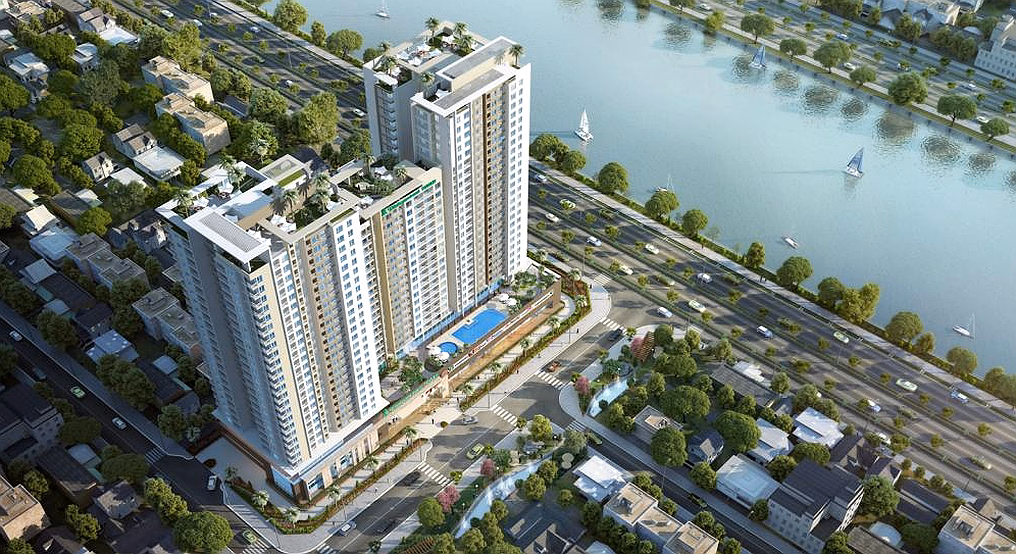 Apartment 65.6m2, 2 bedrooms, 2 bathrooms with cool view. Sign the sales contract, pay the remaining 10% in 36-month installments without interest, borrow 80% from the bank