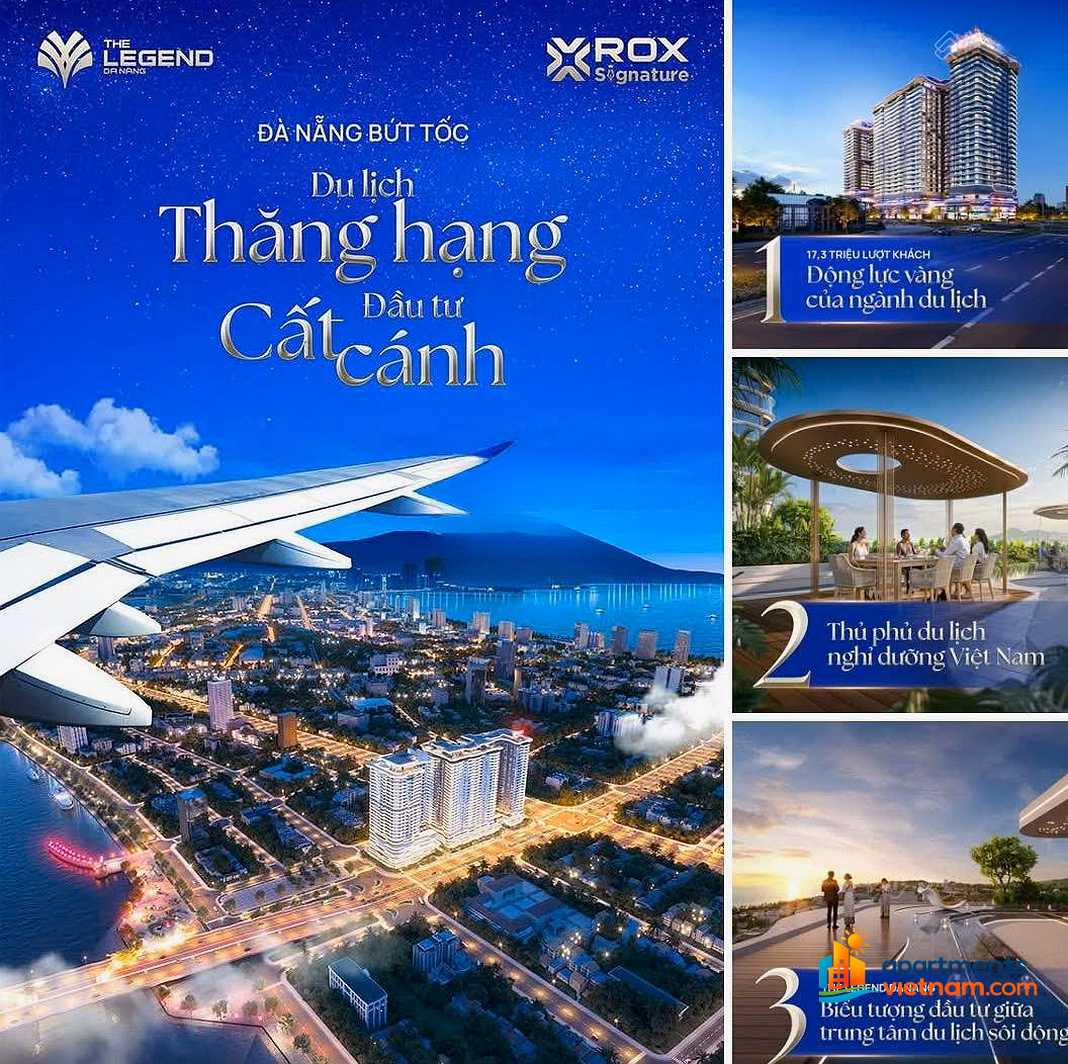 The Legend project is right at the beginning of Dragon Bridge, Son Tra night market, next to Han River - Da Nang International Financial Tower