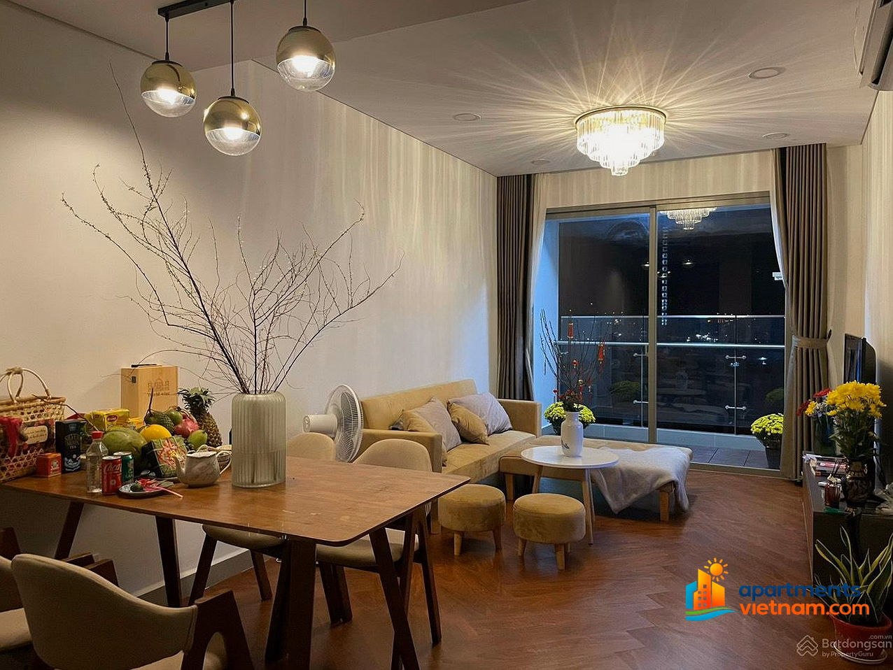 BEAUTIFUL HOUSE FOR RENT AT RIVER PANORAMA LUXURY APARTMENT 2BR2WC FULL NT PRICE ONLY 12 MILLION/MONTH