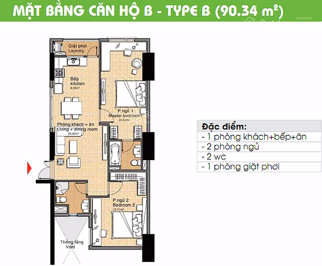 Selling The Era Town apartment, 85m2, 2 bedrooms + 3 bathrooms, fully furnished 3.2 billion. Contact 0902 952 ***