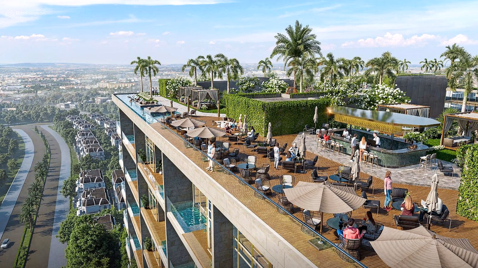 Sky Villas Long Bien 221m2 swimming pool + private elevator, each unit is distributed in batch 1