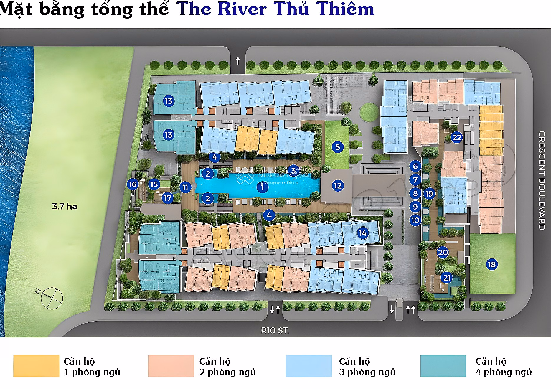 The River Thu Thiem CC apartment for sale (1 bedroom-11.5 billion) (2 bedroom-17 billion) (3 bedroom-28 billion) (4 bedroom-60 billion) (Pent-100 billion)
