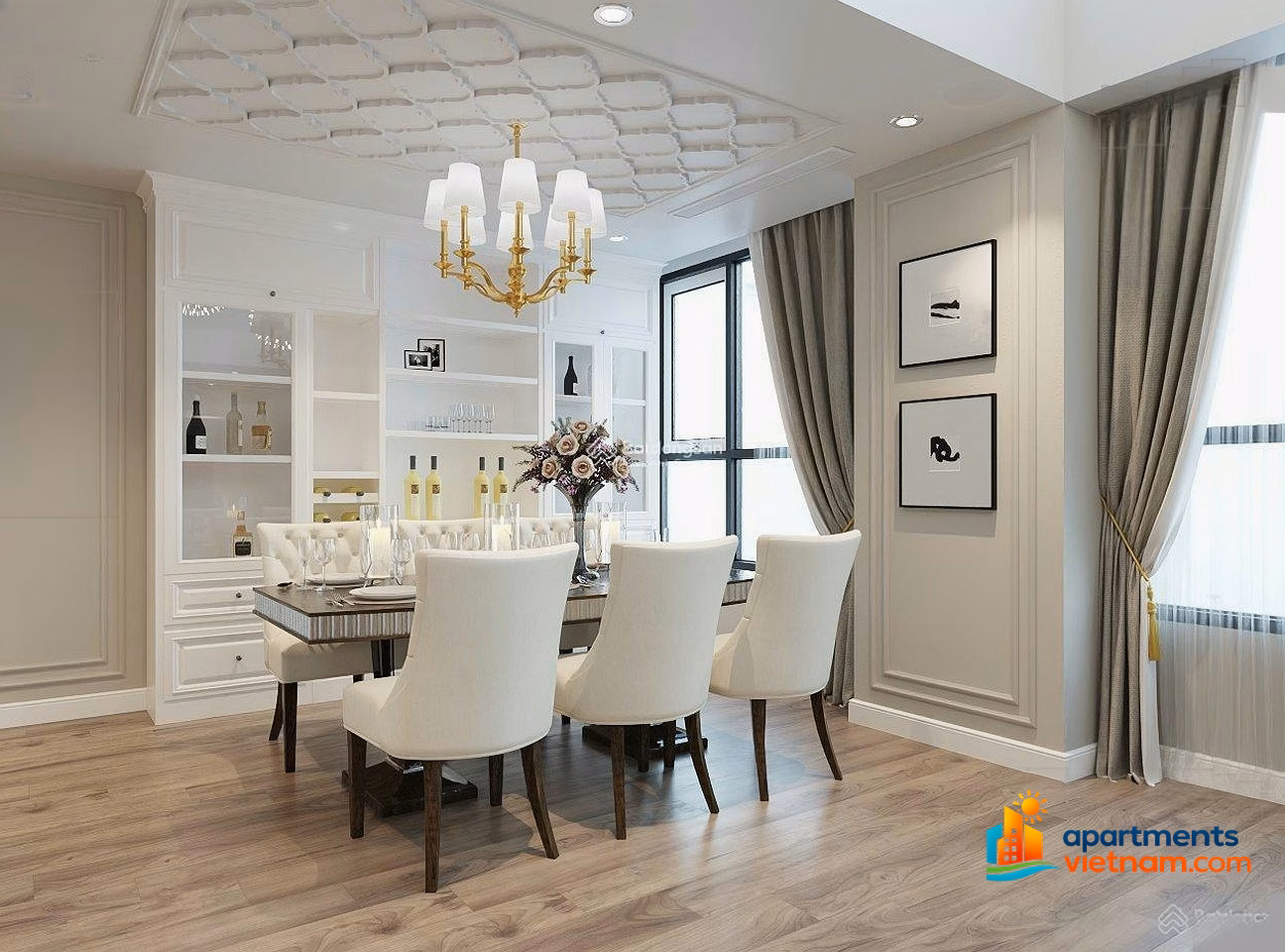 Duplex for rent 2 floors lake view 300m², 4 bedrooms Mandarin Garden, Cau Giay, Hanoi***