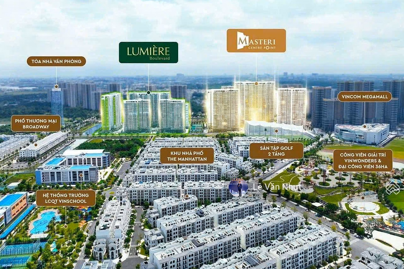 Corner apartment with 2 bedrooms, Tower E - fully furnished next to Vincom - Masteri Center Point, price 4.75 billion al in, high floor
