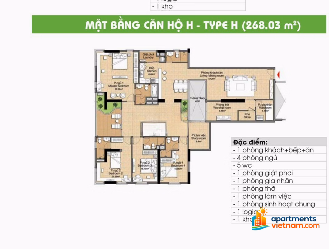 Selling 268m2 apartment at The Era Town, Tan My New Ward, Ho Chi Minh City