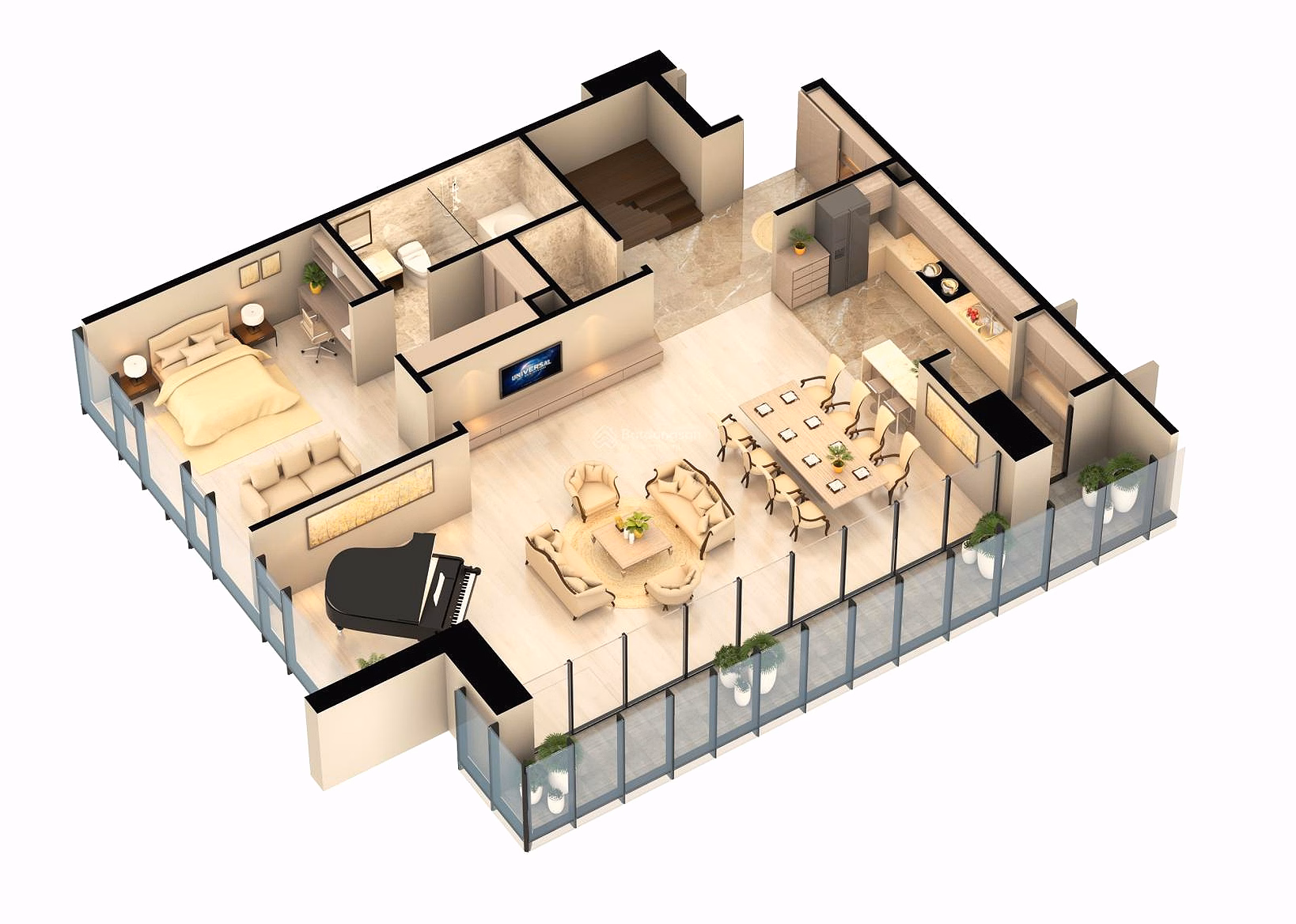 Pen Duplex corner apartment 4 bedrooms, 4 bathrooms, 212m2 in Khai Son City, 18.4 billion, Ck10.5%, Bank 0% 12th