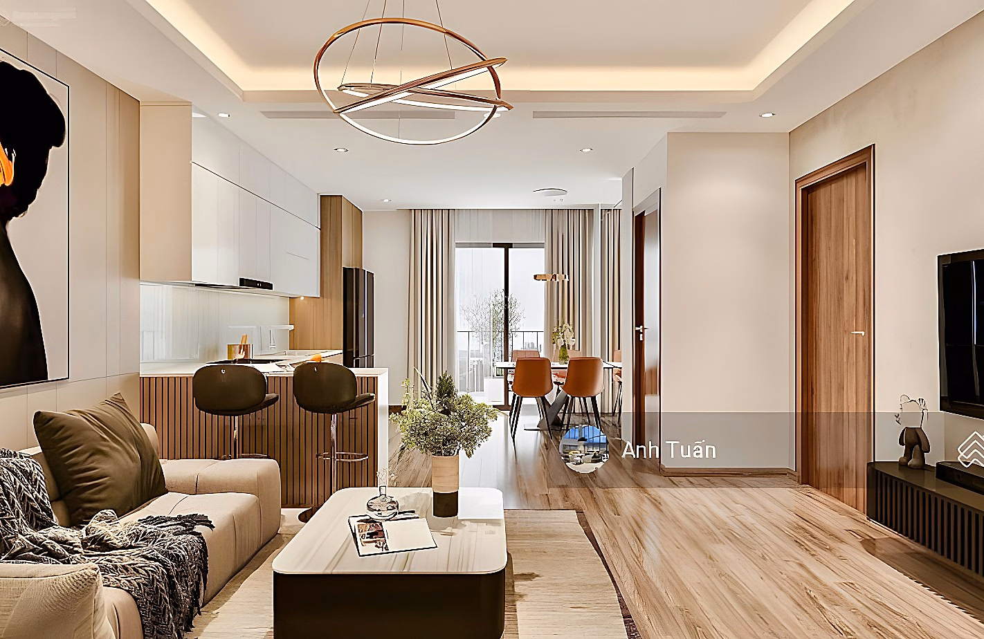 Apartment for sale at The Flemington, area: 116m2, 3 bedrooms, 2 bathrooms, corner apartment, price 9.5 billion***