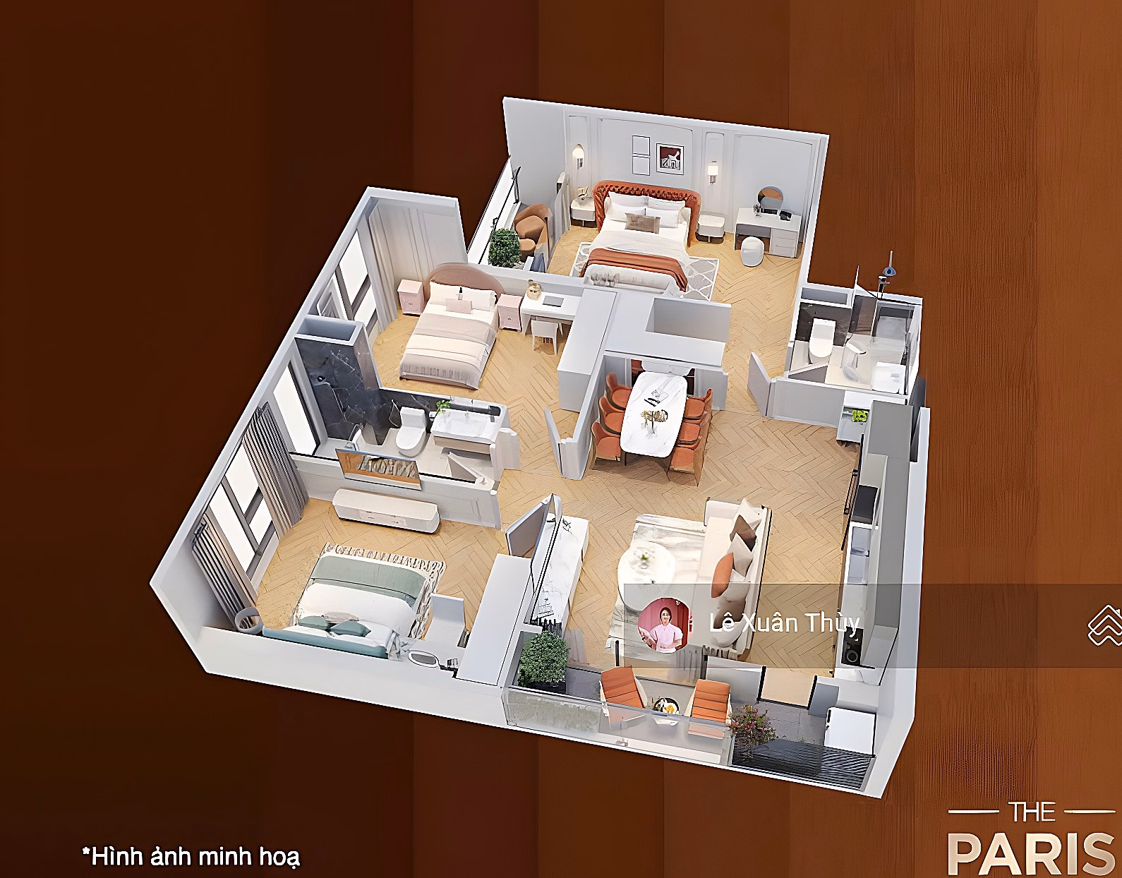The owner sent for sale a 3-bedroom apartment, axis 05, Paris 6 building, middle floor, Southeast Vinhomes***