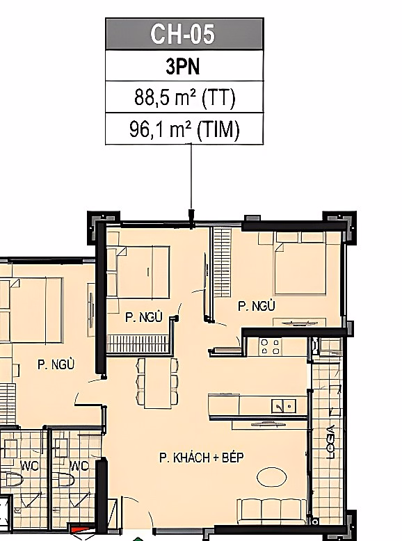 The owner sent for sale a 3-bedroom apartment, axis 05, Paris 6 building, middle floor, Southeast Vinhomes***