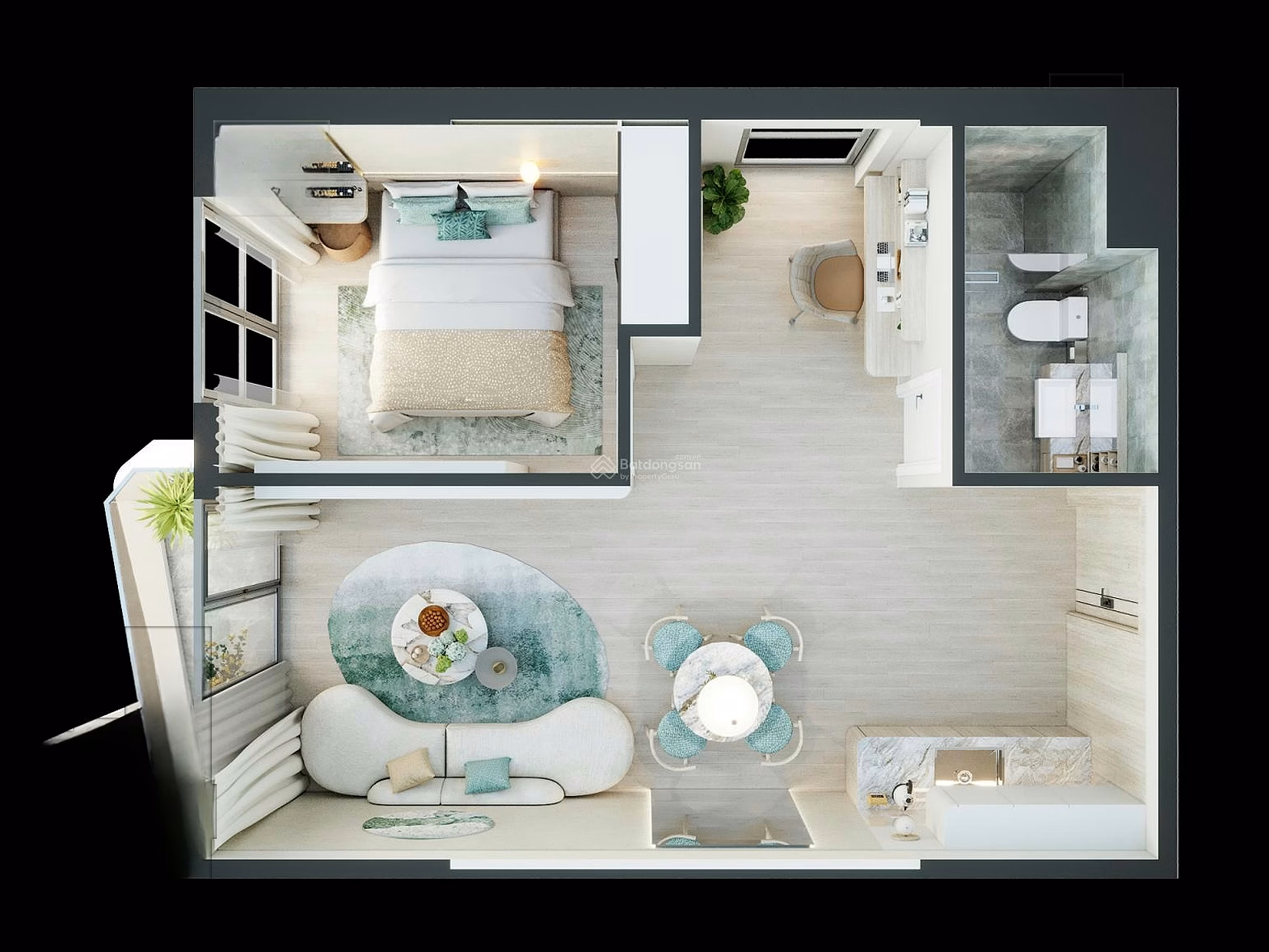 Investor's diplomatic rate for 1-bedroom apartment with good price, sea view, fireworks view, sunrise and sunset