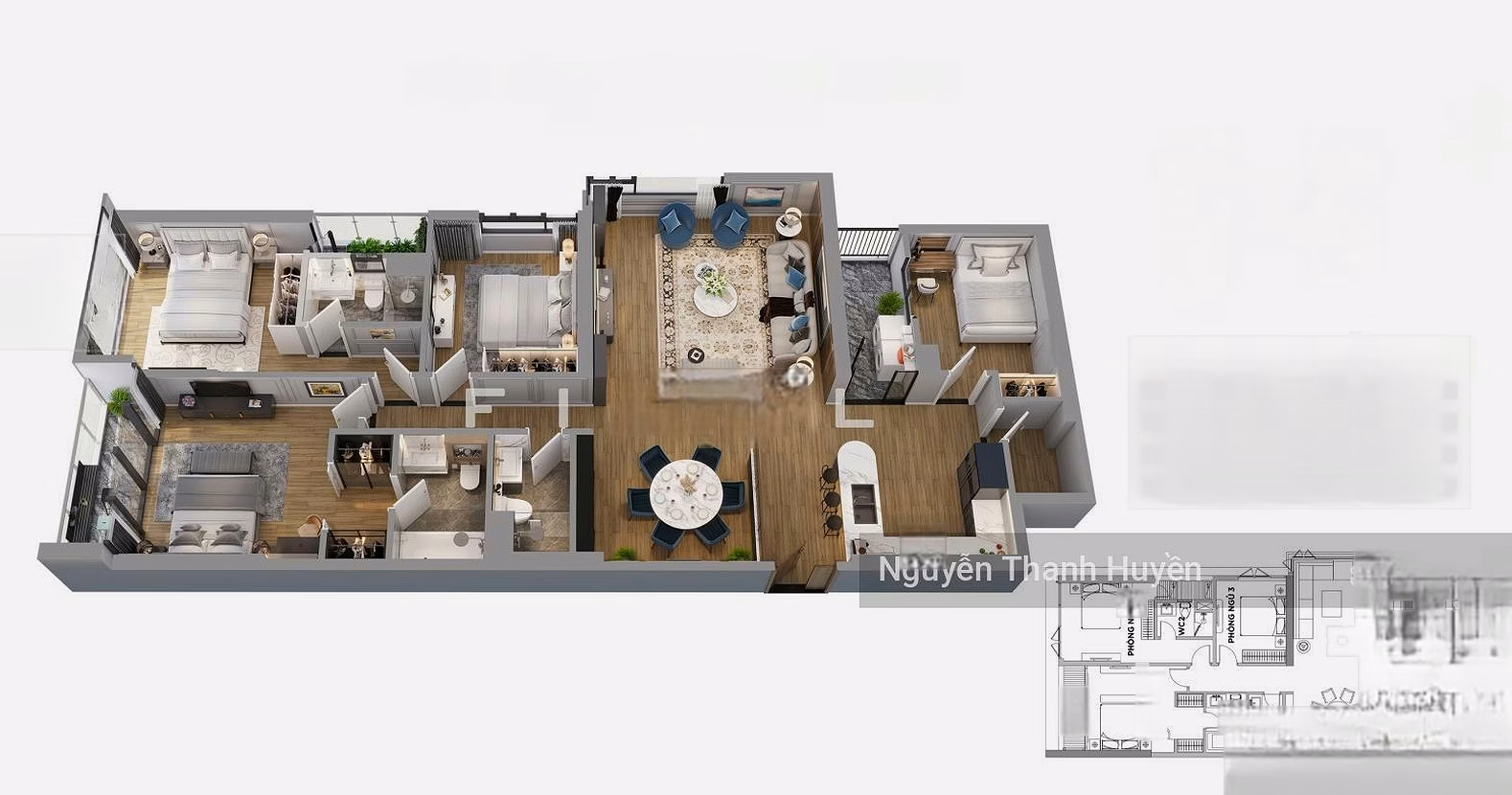 Full apartment fund directly from the owner at BRG Diamond Residence Le Van Luong, good price with no difference