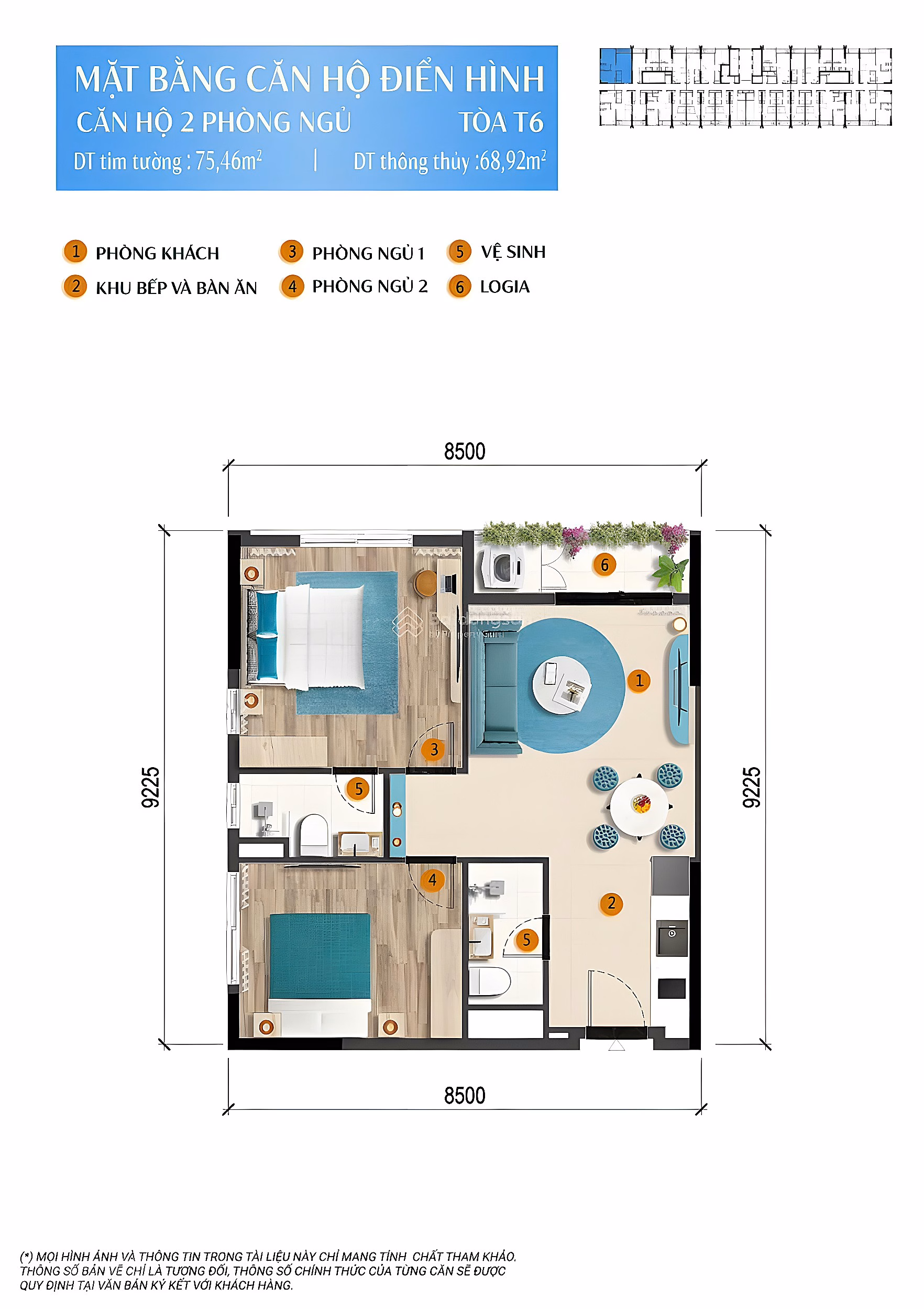 2-bedroom apartment with sunset view of Phu Quoc beach, sunrise view of Kem Beach - Sustainable profitable investment