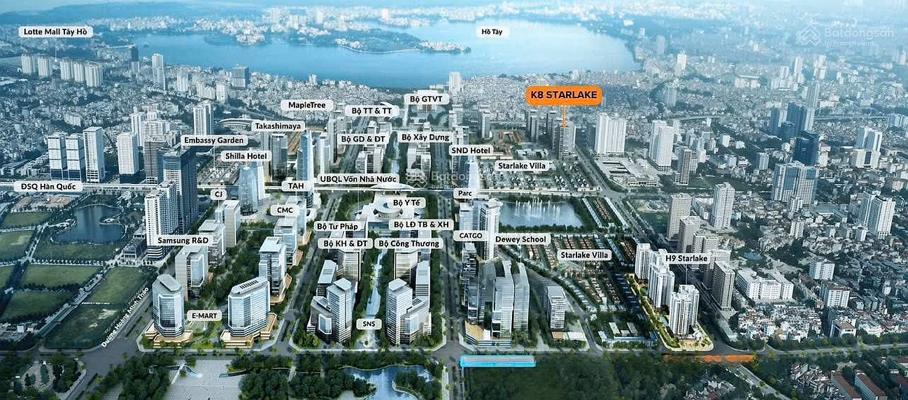 The owner asked to sell a 3-bedroom corner apartment in K8 Starlake Tay Ho Tay apartment for 20.7 billion, beautiful 1x floor
