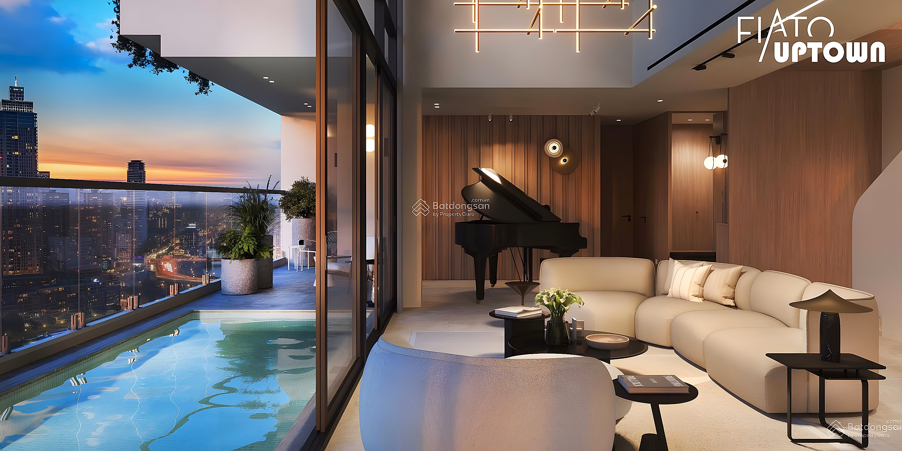 Penthouse Duplex Fiato Uptown for sale, 3 bedrooms, area 160m2 - Contact immediately, CDT: 0776 943 ***