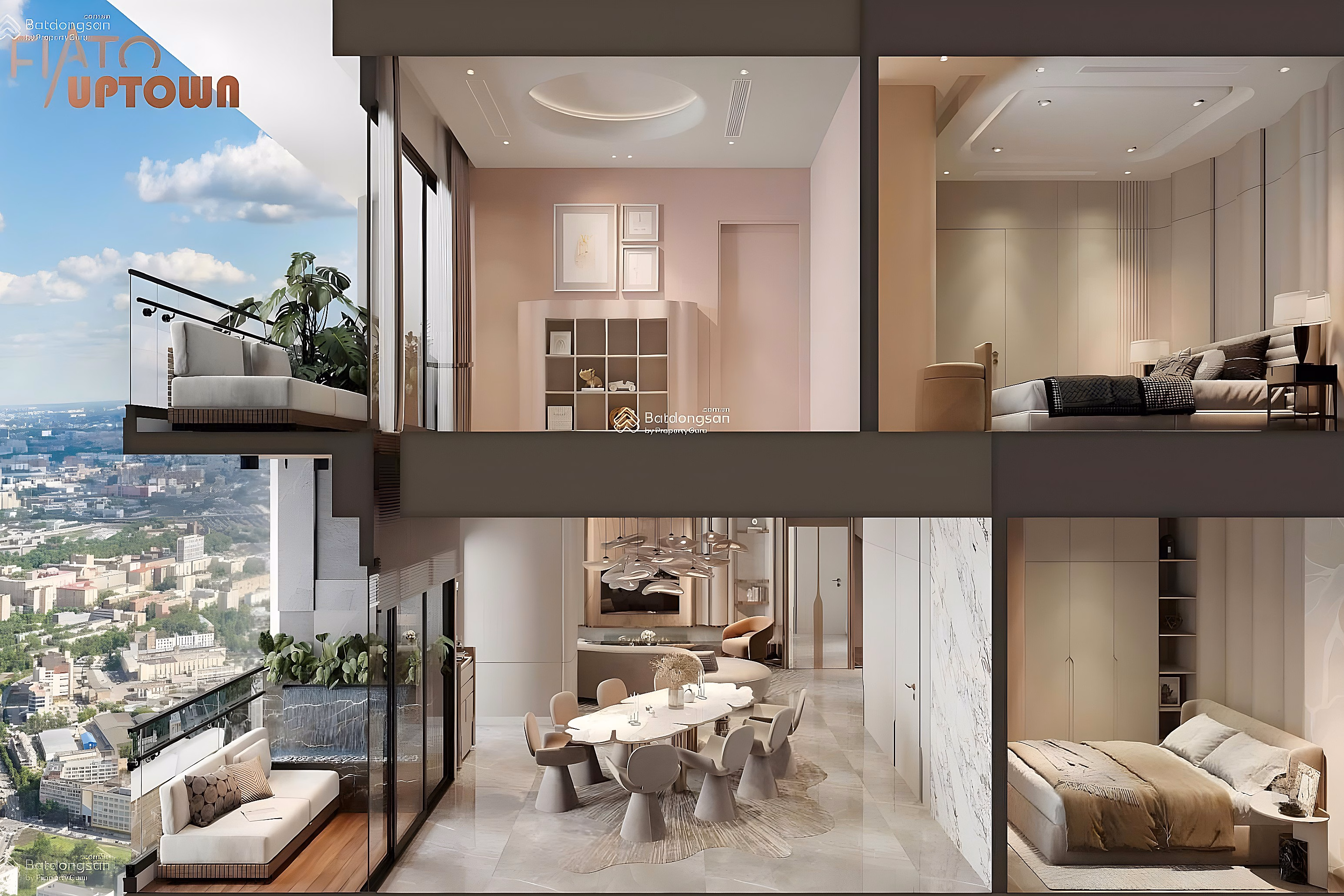 Penthouse Duplex Fiato Uptown for sale, 3 bedrooms, area 160m2 - Contact immediately, CDT: 0776 943 ***