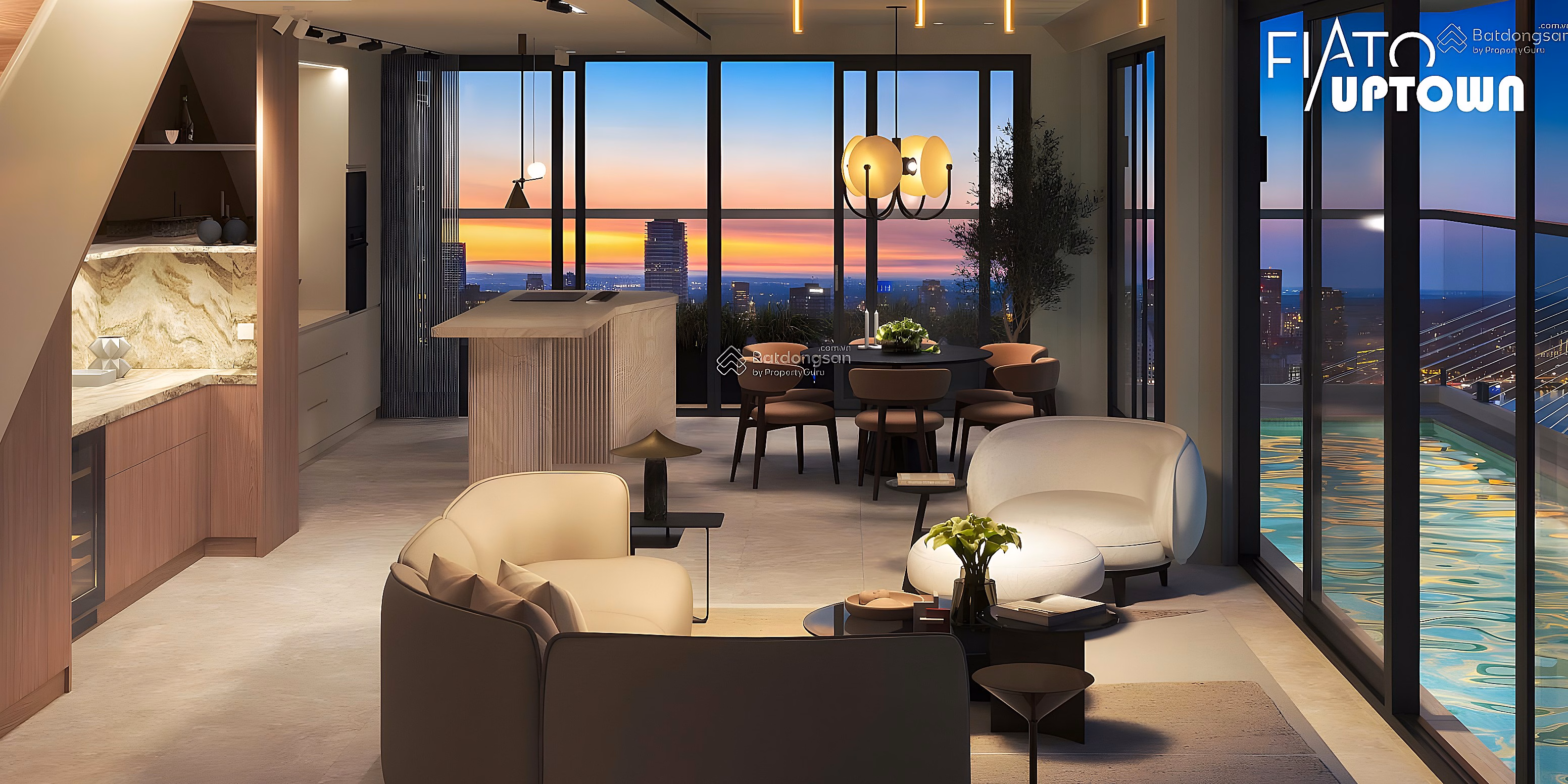 Penthouse Duplex Fiato Uptown for sale, 3 bedrooms, area 160m2 - Contact immediately, CDT: 0776 943 ***