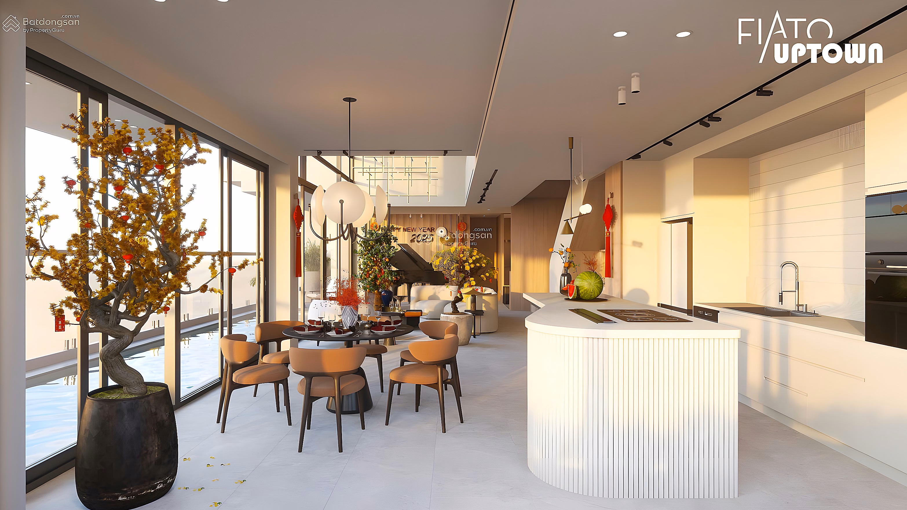 Penthouse Duplex Fiato Uptown for sale, 3 bedrooms, area 160m2 - Contact immediately, CDT: 0776 943 ***