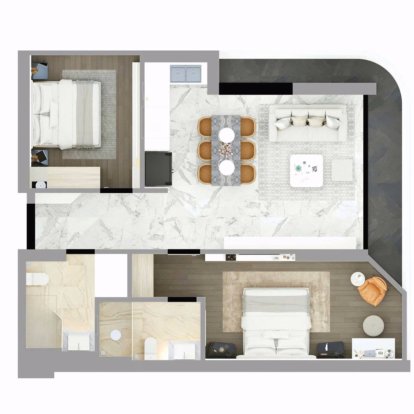 The homeowner urgently needs to move out to an apartment facing My Khe beach. Time Square Da Nang has long-term ownership and the price is negotiable