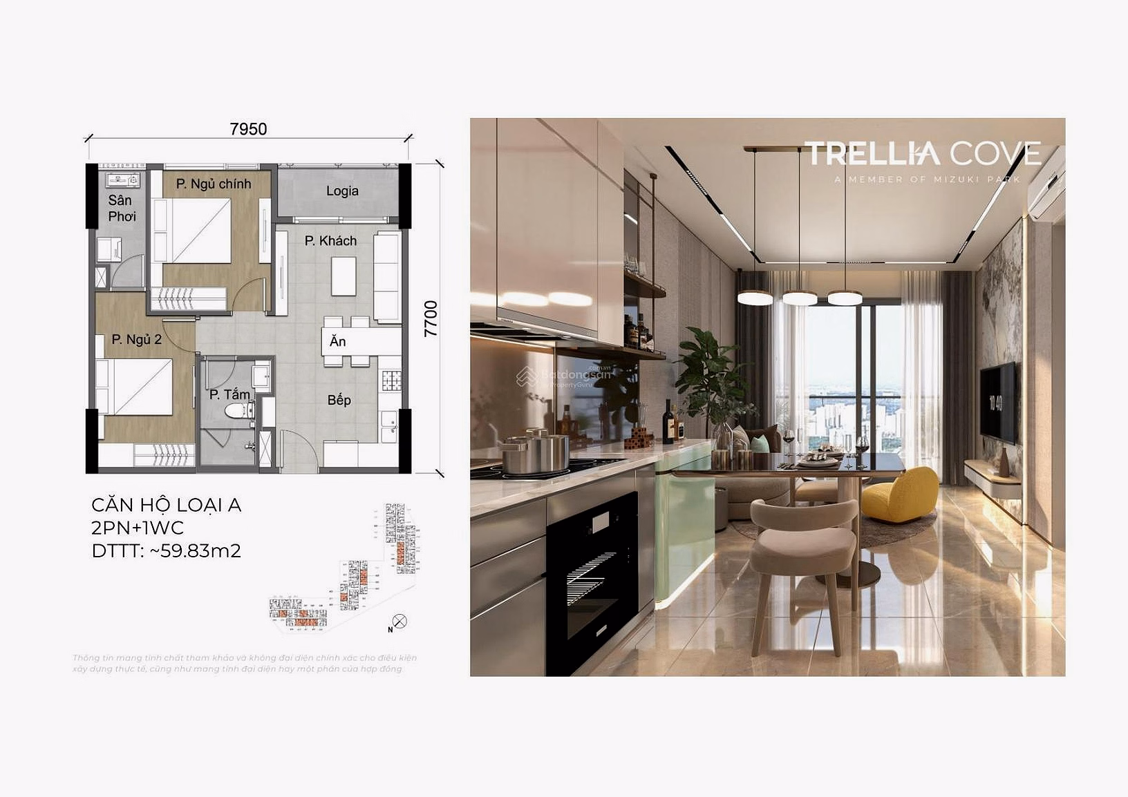 Nam Long Investment Floor - Choose a nice location - Shopping cart 3 bedrooms 2 bathrooms with best price Trellia Cove has VAT 7.1 billion