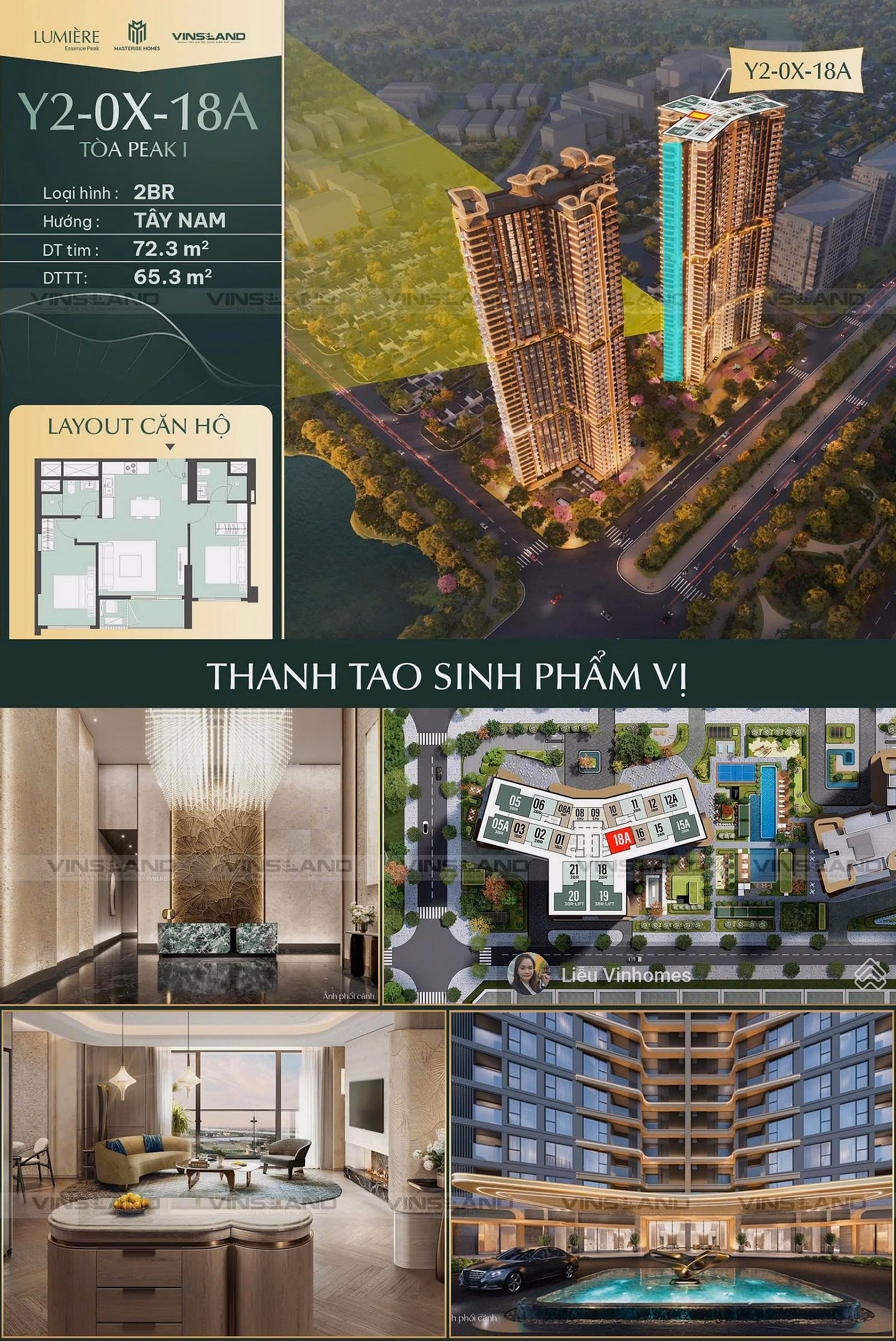 Exclusive 2N 2WC 72m2 beautiful floor with swan lake view, the most VIP building in Vin Co Loa, 6* handover, 0936 047 ***